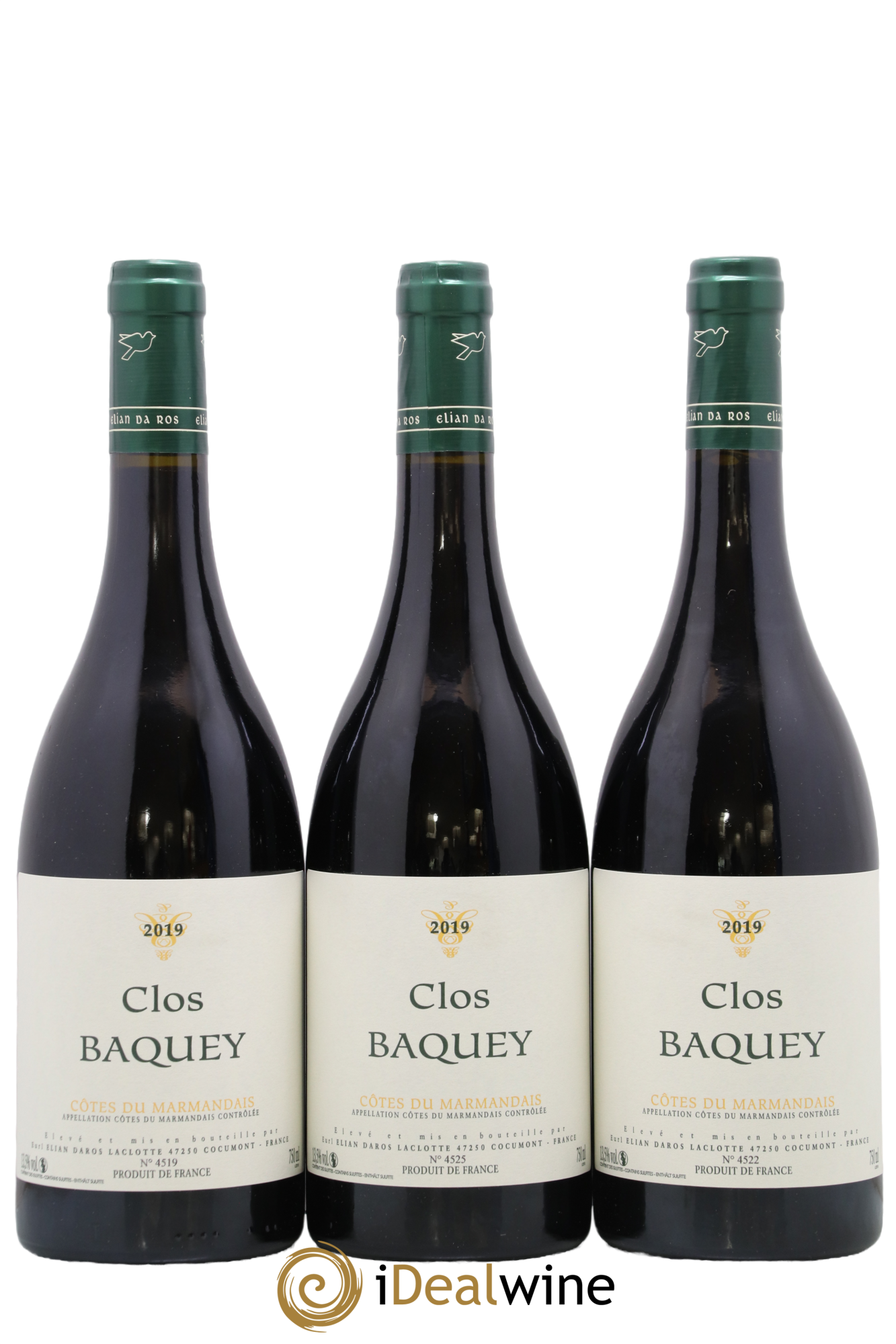 Côtes du Marmandais Clos Baquey Elian Da Ros (Domaine) 2019 - Lot of 3 bottles - 0