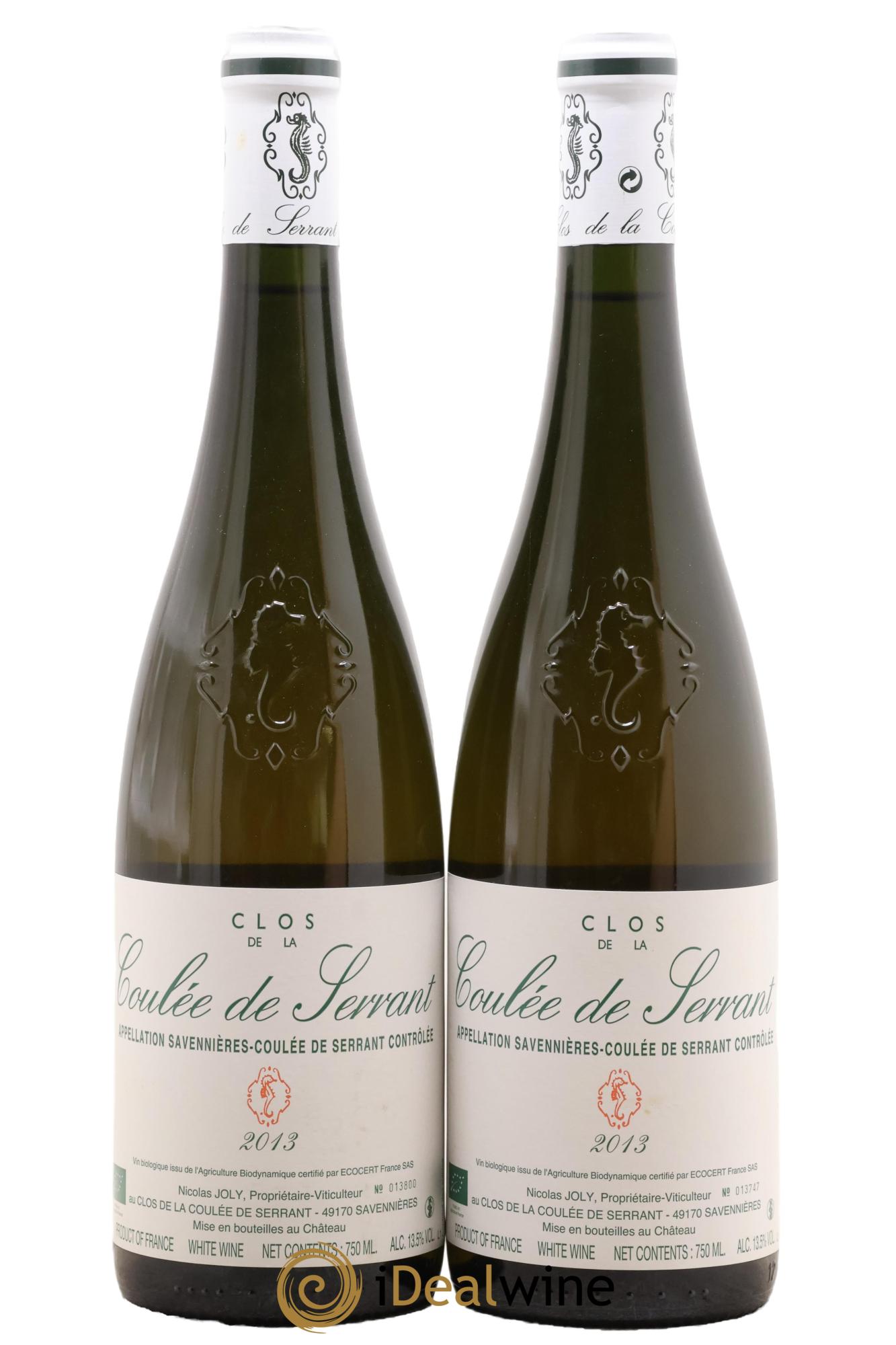 Savennières Clos de la Coulée de Serrant Vignobles de la Coulée de Serrant - Nicolas Joly 2013 - Lot de 2 bouteilles - 0