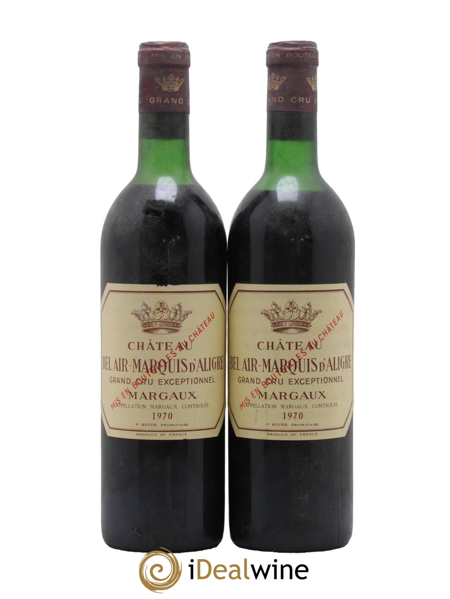 Château Bel Air Marquis d'Aligre 1970 - Lot de 2 bouteilles - 0