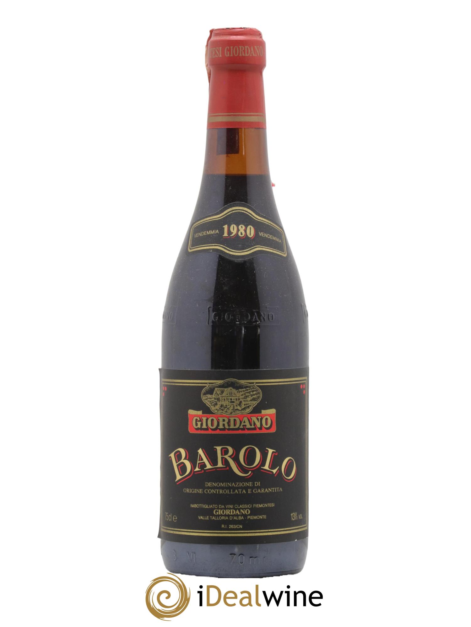 Barolo Giordano 1980 - Lot de 1 bouteille - 0
