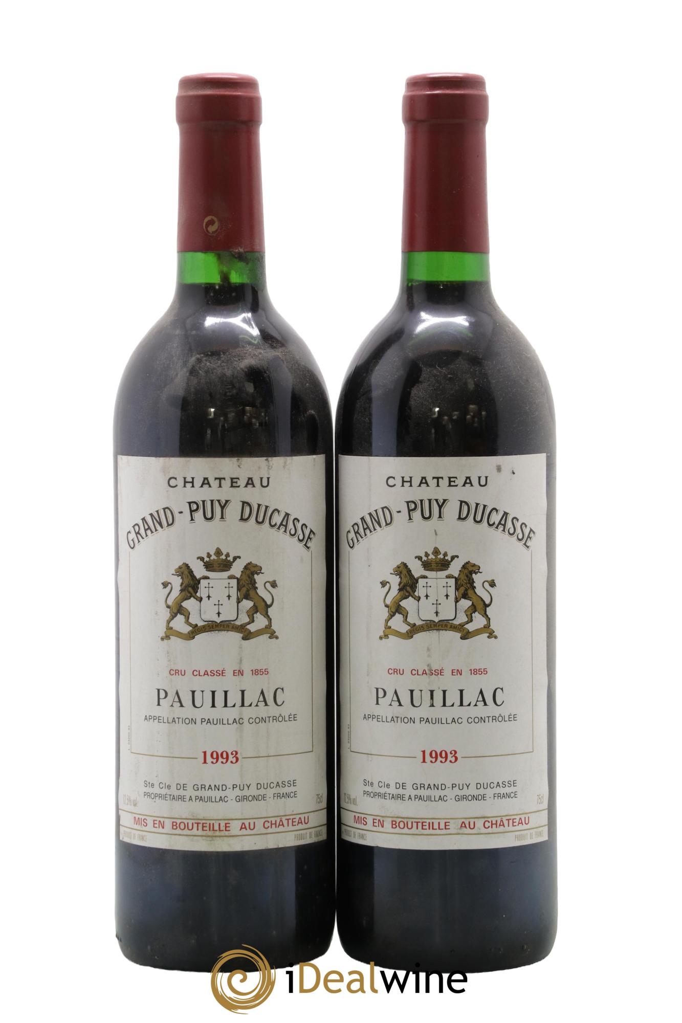 Château Grand Puy Ducasse 5ème Grand Cru Classé 1993 - Lot de 2 bouteilles - 0