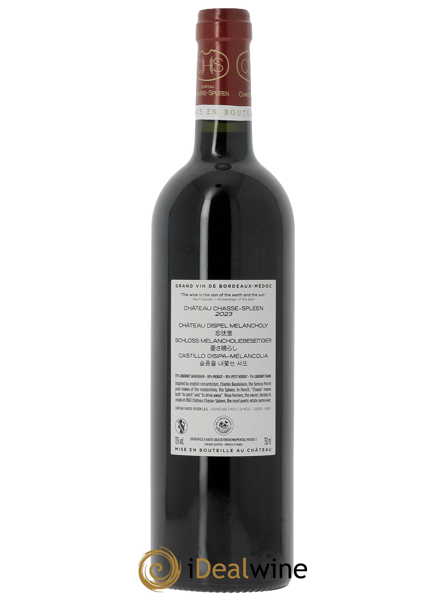 Château Chasse Spleen (Cassetta in legno a partire da 6 bt) 2023 - Lotto di 1 bottiglia - 1