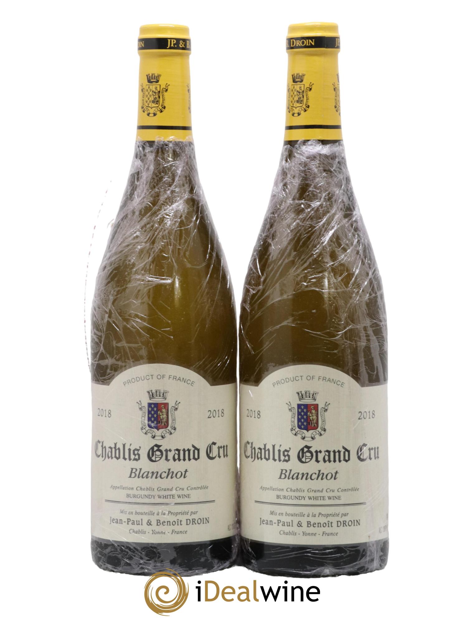 Chablis Grand Cru Blanchot Jean-Paul & Benoît Droin (Domaine) 2018 - Lot de 2 bouteilles - 0