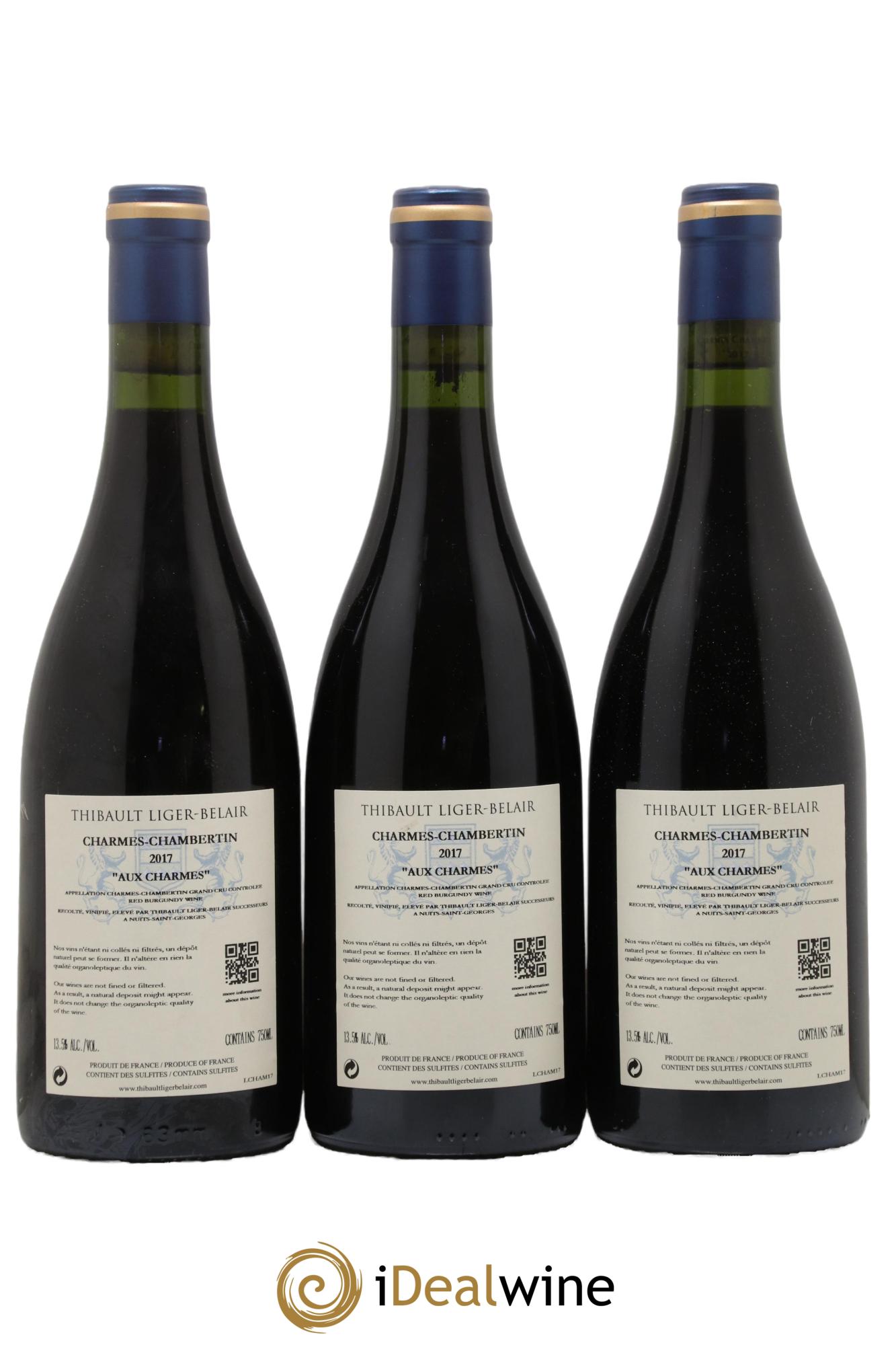 Charmes-Chambertin Grand Cru Aux Charmes Thibault Liger-Belair Successeurs 2017 - Lot de 3 bouteilles - 1