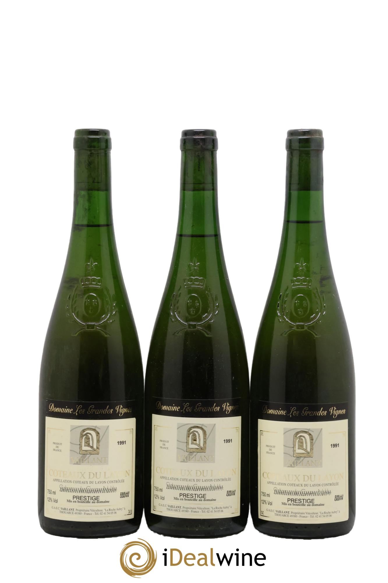 Coteaux du Layon Prestige Domaine Les Grandes Vignes 1991 - Lot de 3 bouteilles - 0