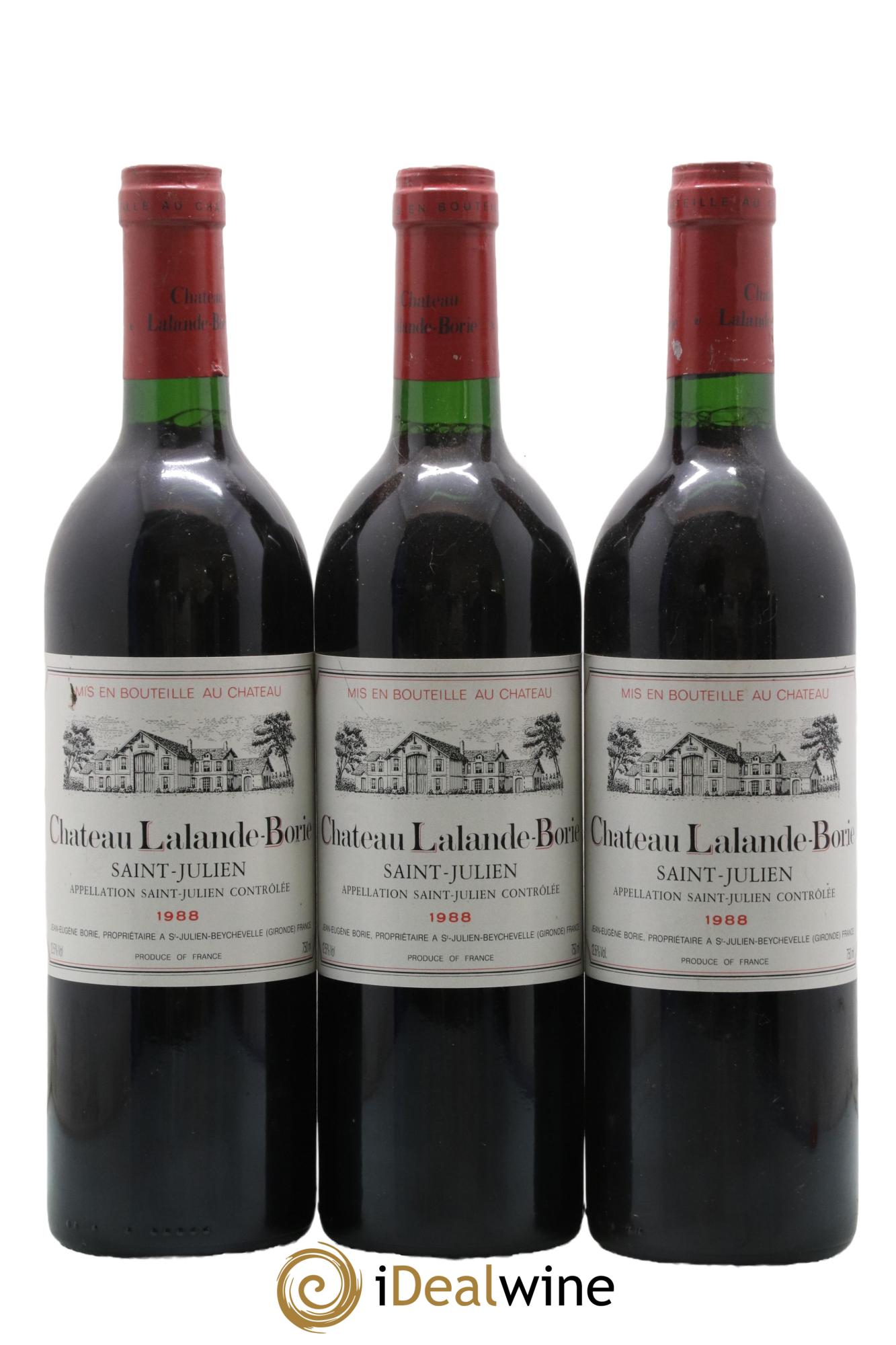 Château Lalande Borie 1988 - Lot de 3 bouteilles - 0