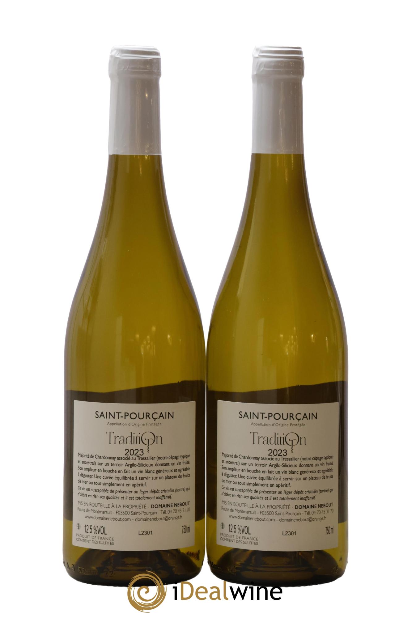 Saint-Pourçain Tradition Domaine Nebout 2023 - Lot de 2 bouteilles - 1