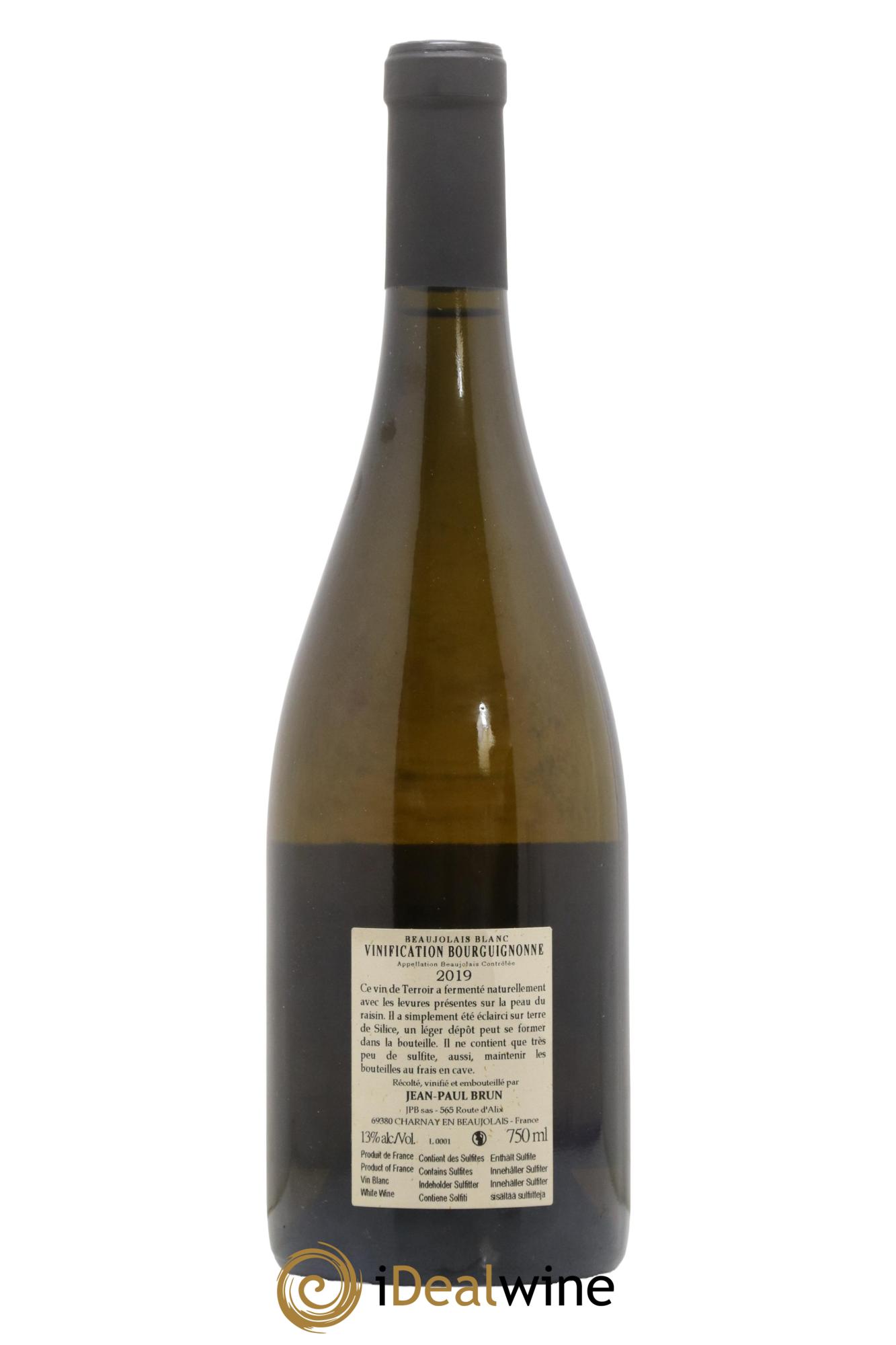 Beaujolais Vinification Bourguignonne Terres dorées - J-P. Brun (Domaine des) 2019 - Lot de 1 bouteille - 1
