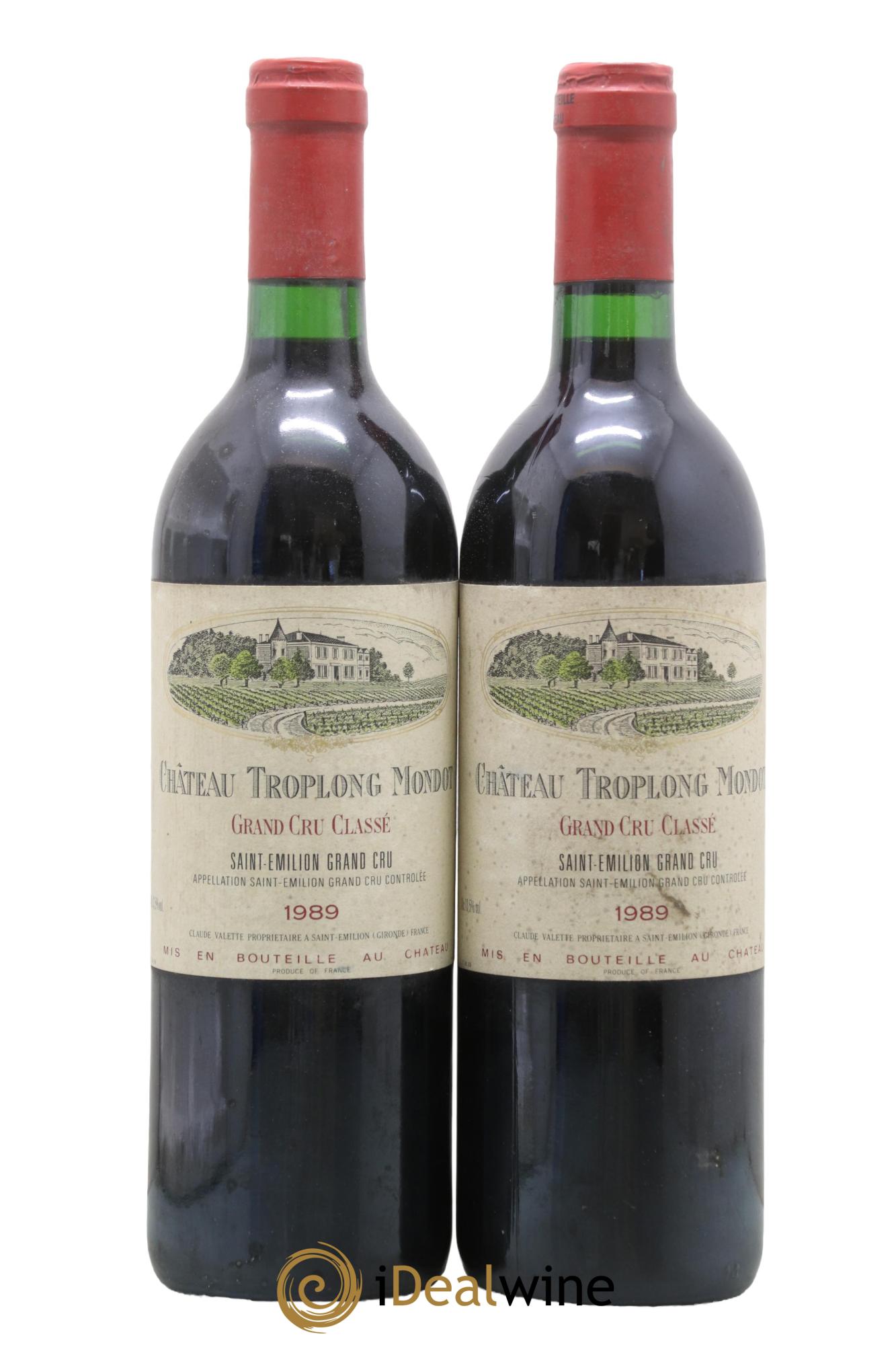 Château Troplong Mondot 1er Grand Cru Classé B 1989 - Lotto di 2 bottiglie - 0
