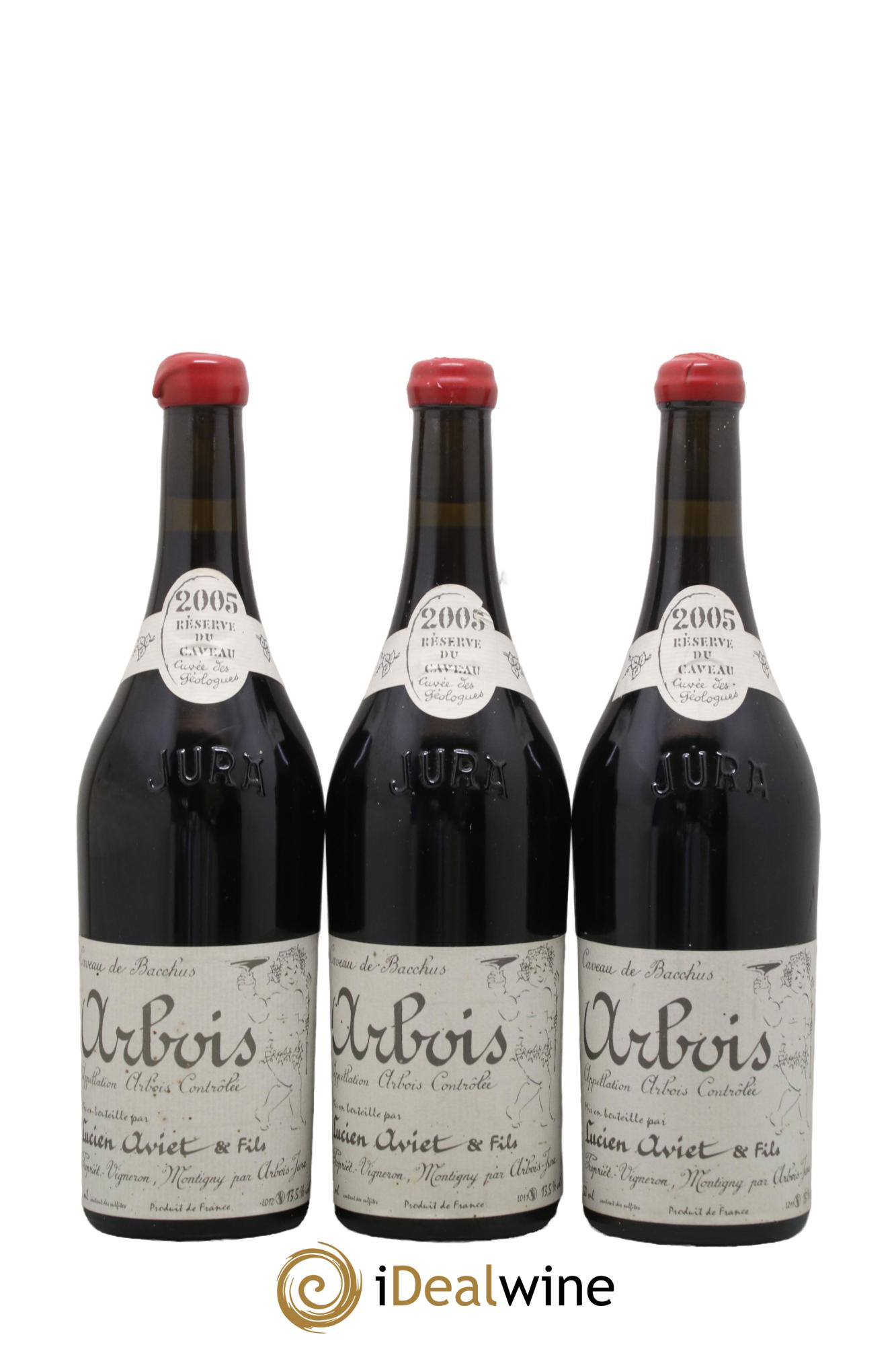 Arbois Réserve du Caveau Cuvée des Géologues Lucien Aviet 2005 - Lotto di 3 bottiglie - 0