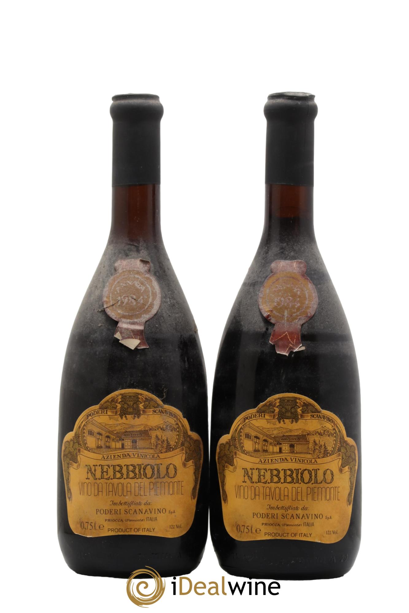 Nebbiolo Vino da Tavola del Piemonte Poderi Scanavino 1984 - Lotto di 2 bottiglie - 0