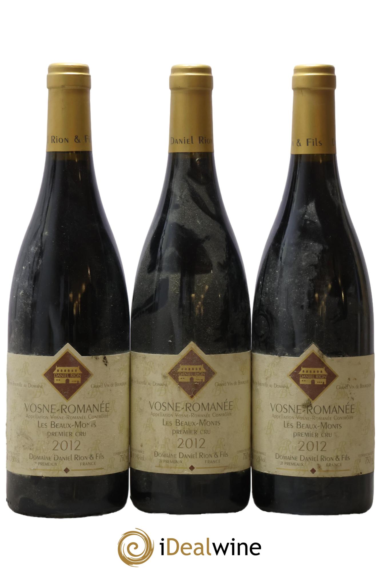 Vosne-Romanée 1er Cru Les Beaux Monts Daniel Rion 2012 - Lot of 3 bottles - 0