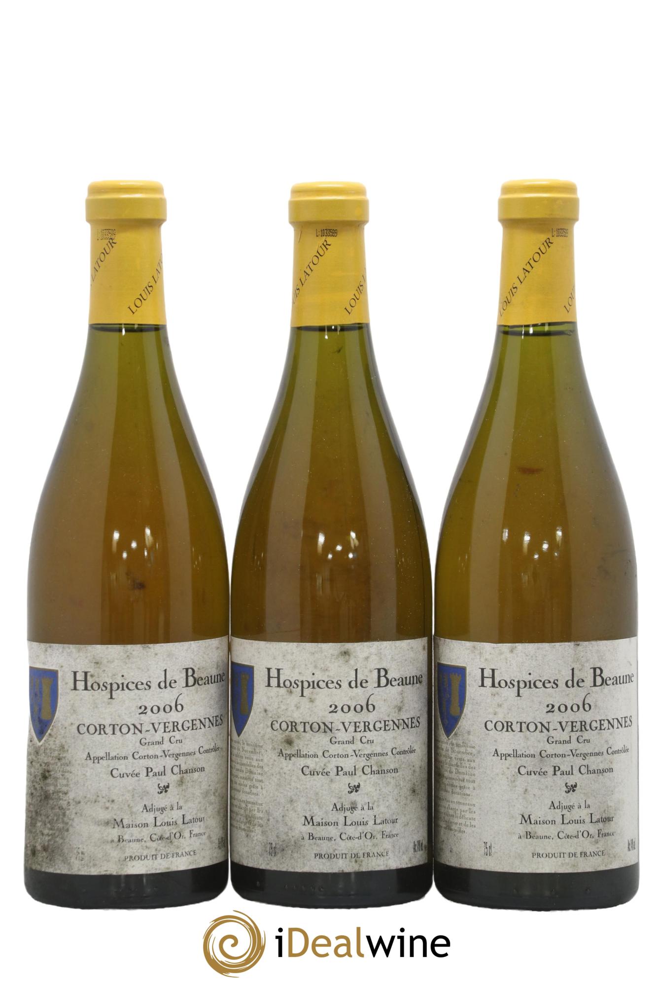 Corton Grand Cru Vergennes Cuvée Paul Chanson Hospices De Beaune Maison Louis Latour 2006 - Lot of 3 bottles - 0