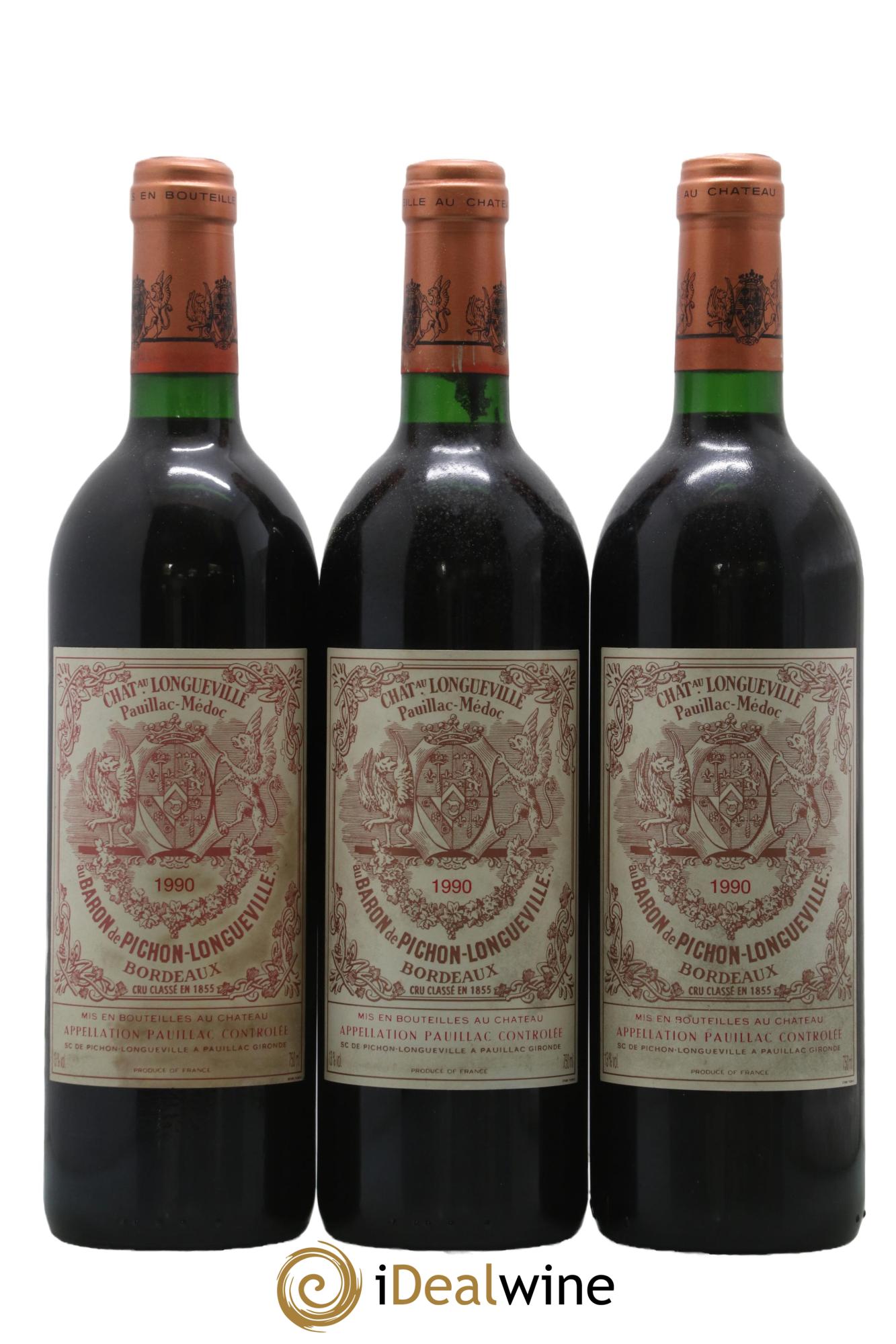 Pichon Longueville Baron 2ème Grand Cru Classé 1990 - Posten von 3 Flaschen - 0