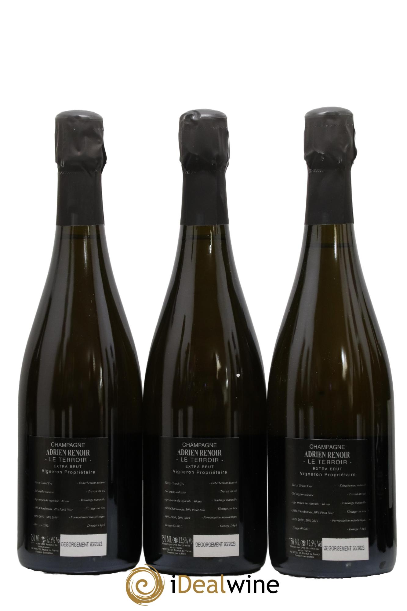 Le Terroir Grand Cru Extra-Brut Adrien Renoir - Lot of 3 bottles - 1