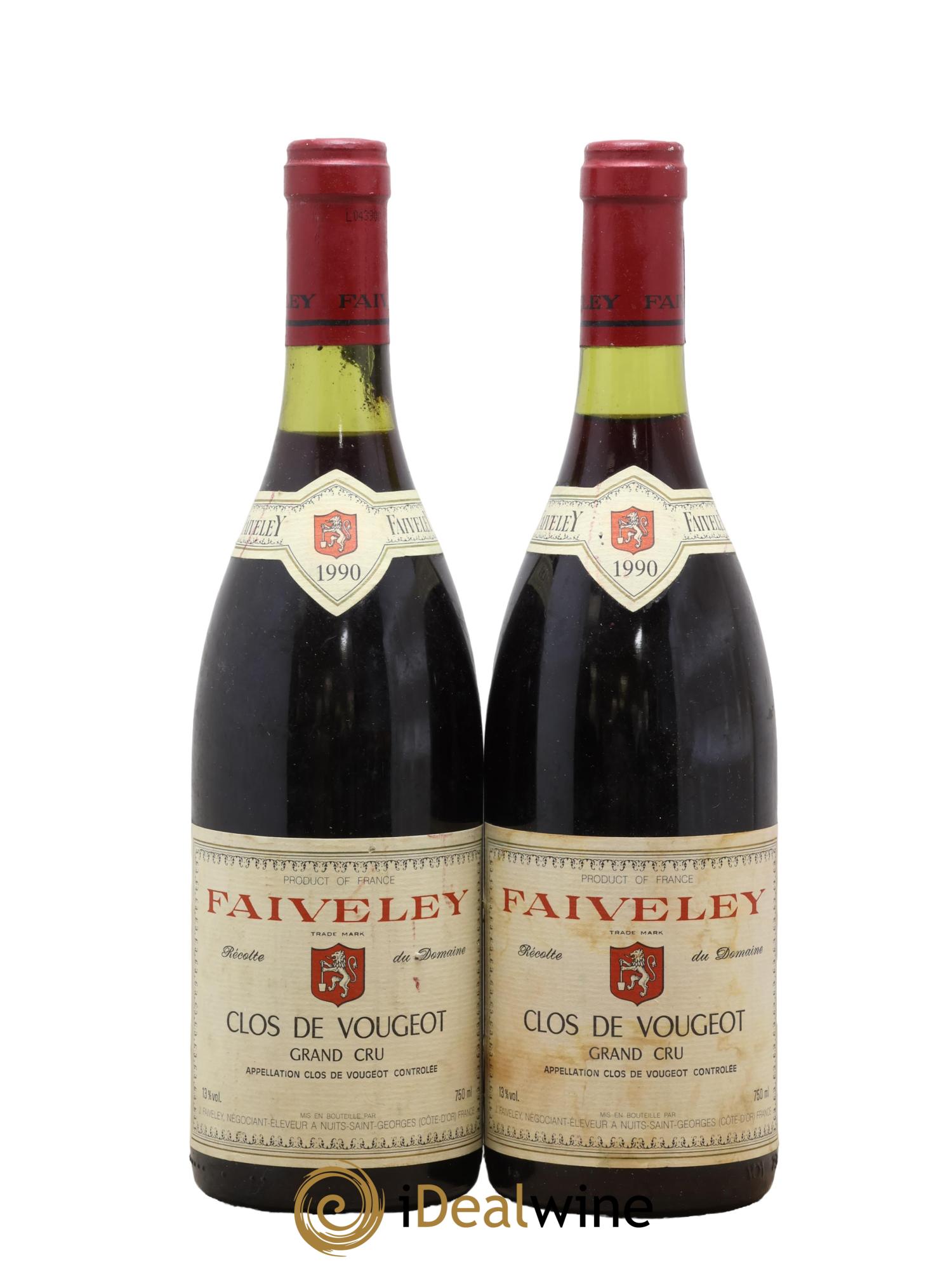 Clos de Vougeot Grand Cru Faiveley 1990 - Lot de 2 bouteilles - 0