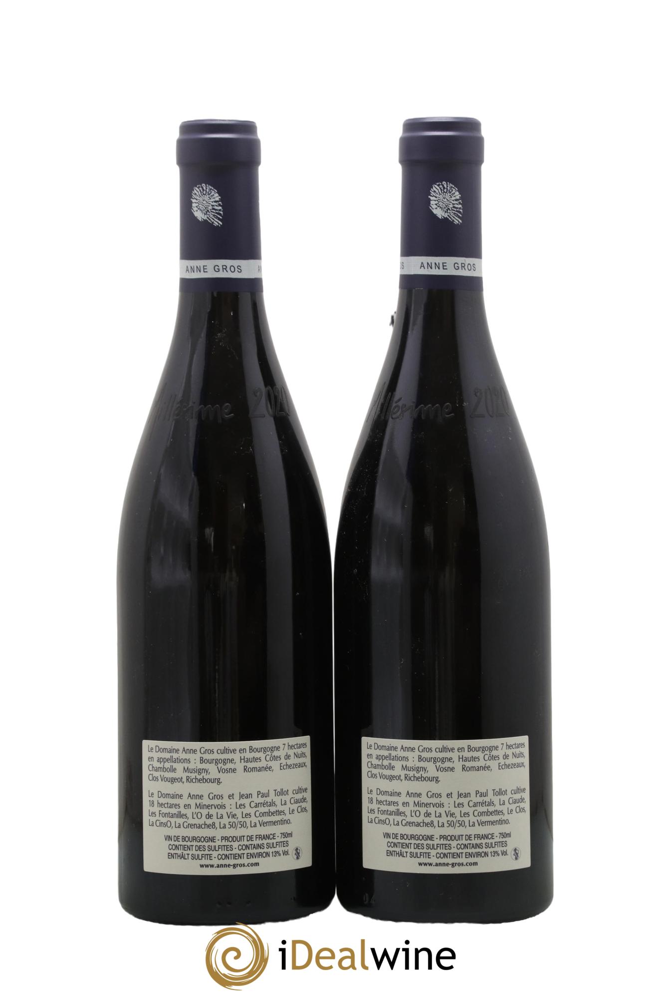 Richebourg Grand Cru Anne Gros 2020 - Lot of 2 bottles - 1