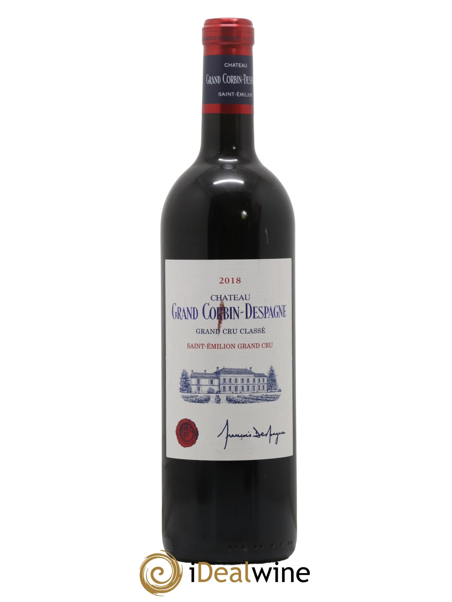 Château Grand Corbin Despagne Grand Cru Classé 2018 - Lot de 1 bouteille - 0