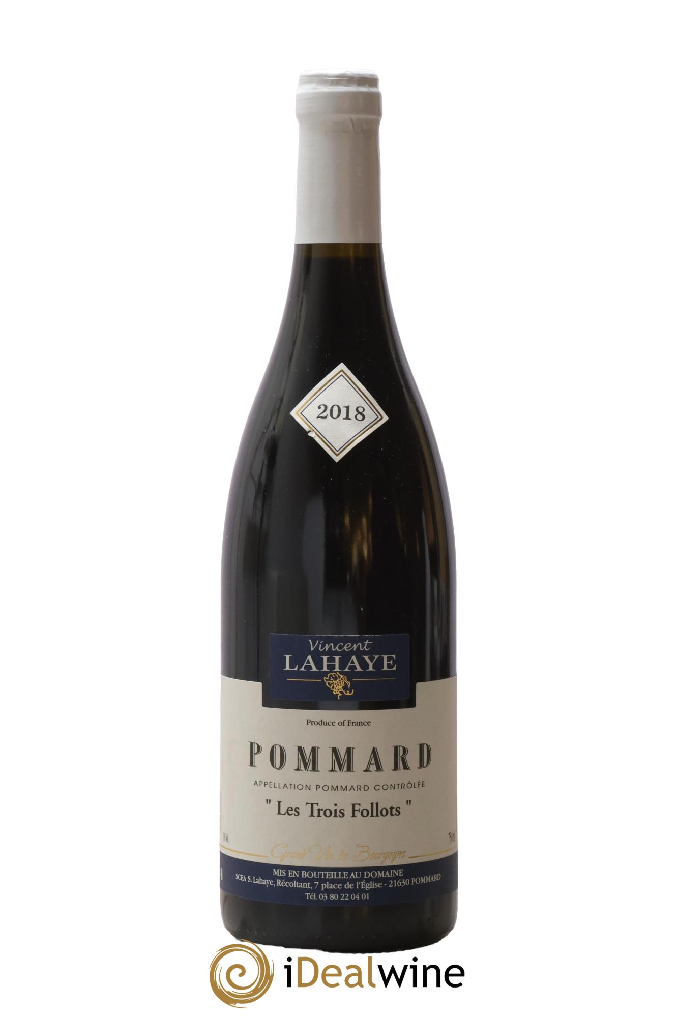 Pommard Les Trois Follots Domaine Vincent Lahaye 2018 - Posten von 1 Flasche - 0