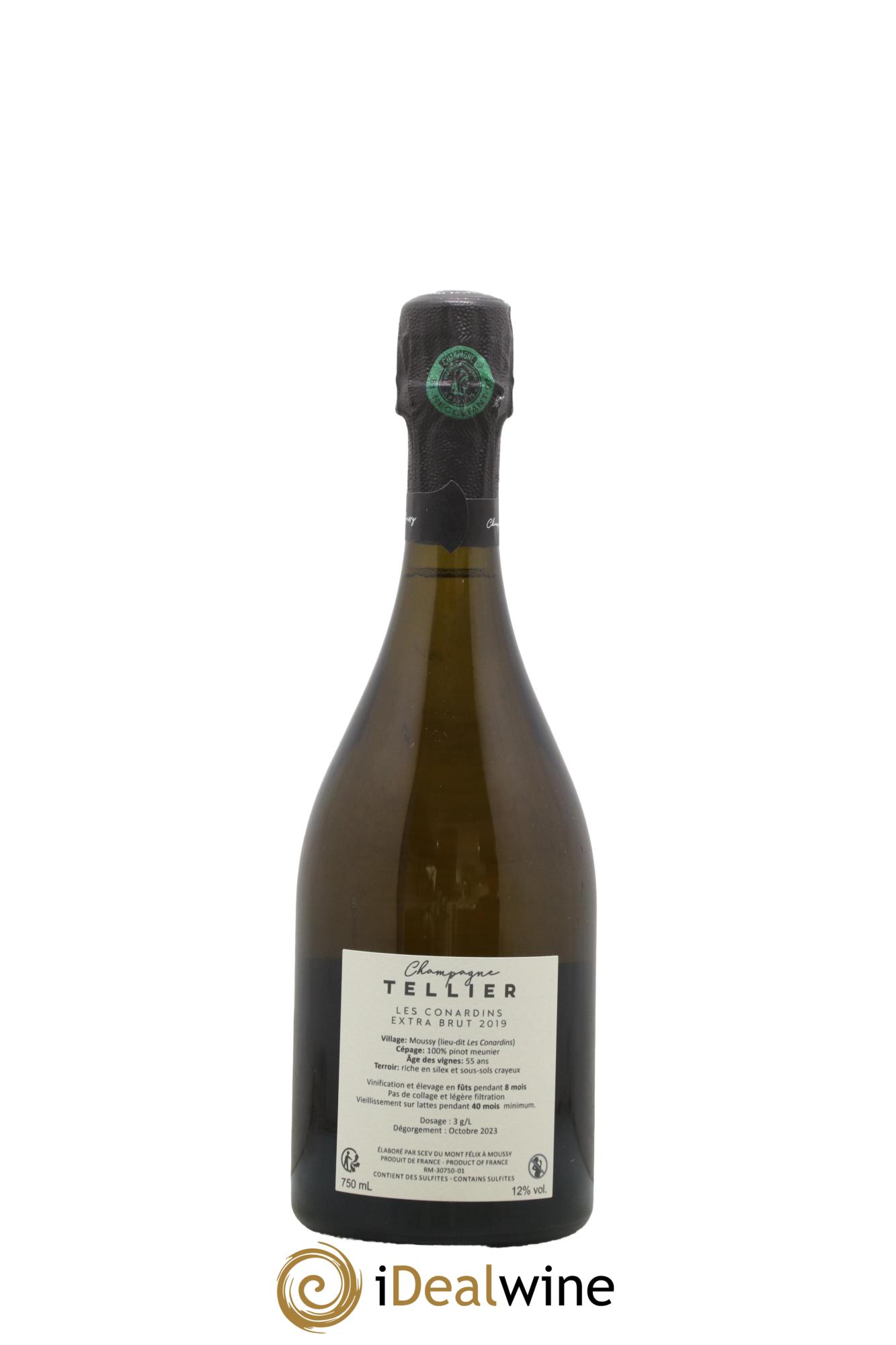 Champagne Extra-Brut Les Conardins Meuniers Moussy Tellier 2019 - Lotto di 1 bottiglia - 1