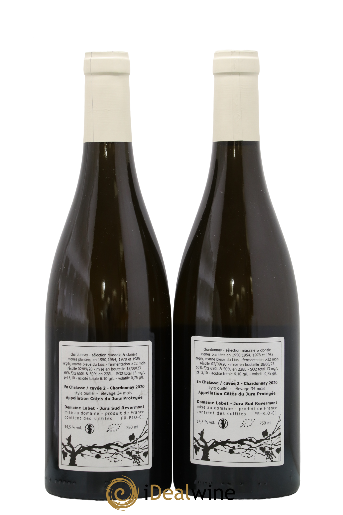 Côtes du Jura Chardonnay En Chalasse Romain - Julien - Charline Labet Cuvée n°2 2020 - Posten von 2 Flaschen - 1