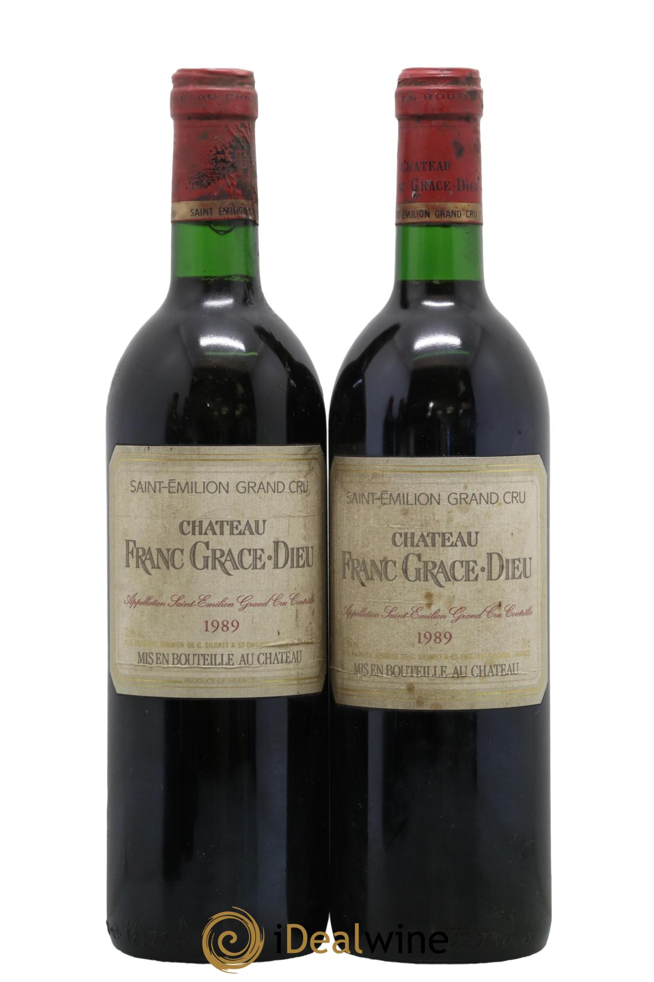 Saint-Émilion Grand Cru Château Franc Grâce Dieu 1989 - Lotto di 2 bottiglie - 0