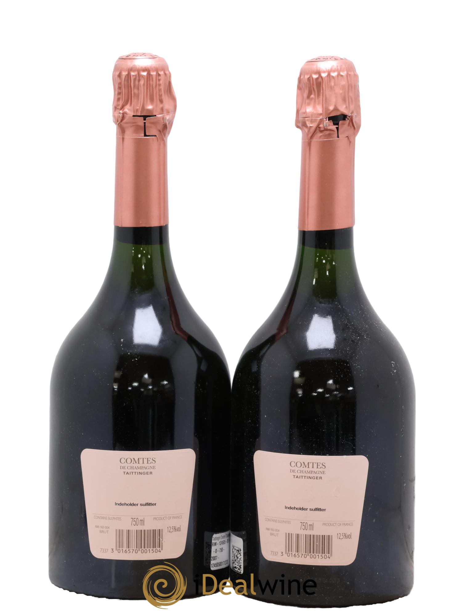 Comtes de Champagne Rosé Grand Cru Brut Taittinger 2007 - Lot of 2 bottles - 1