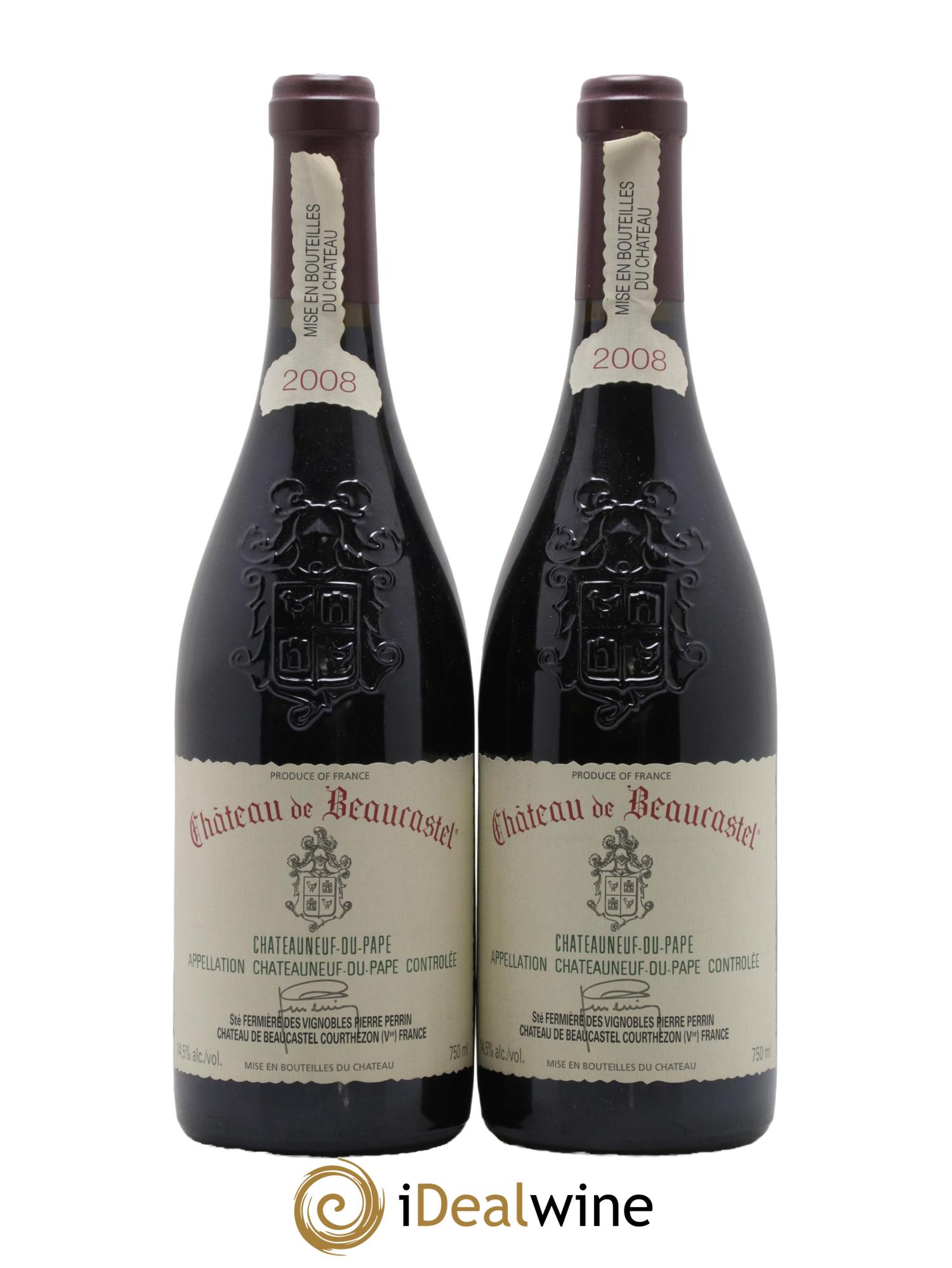 Châteauneuf-du-Pape Château de Beaucastel Famille Perrin 2008 - Lot de 2 bouteilles - 0