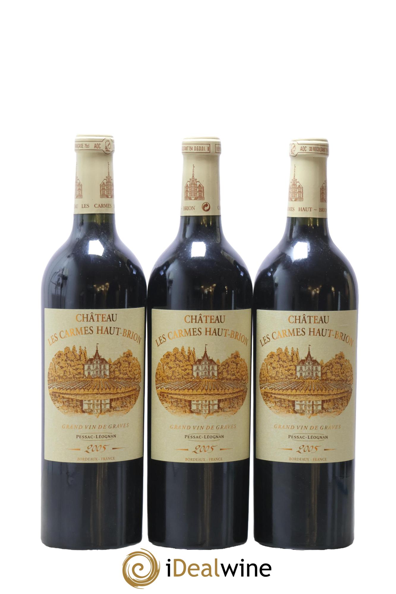 Château Les Carmes Haut-Brion 2005 - Lot of 3 bottles - 0