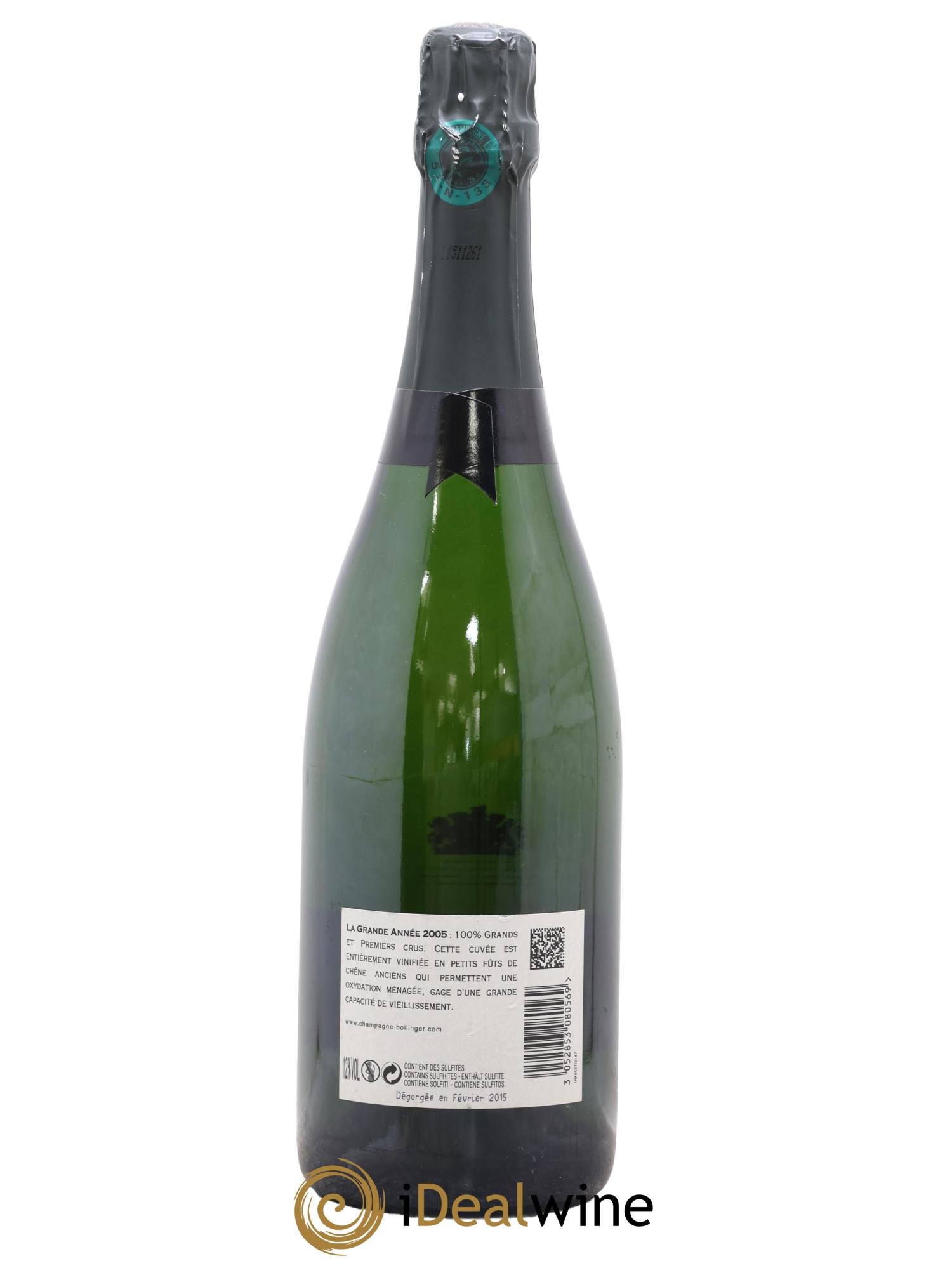 La Grande Année Brut Bollinger 2005 - Lot de 1 bouteille - 1