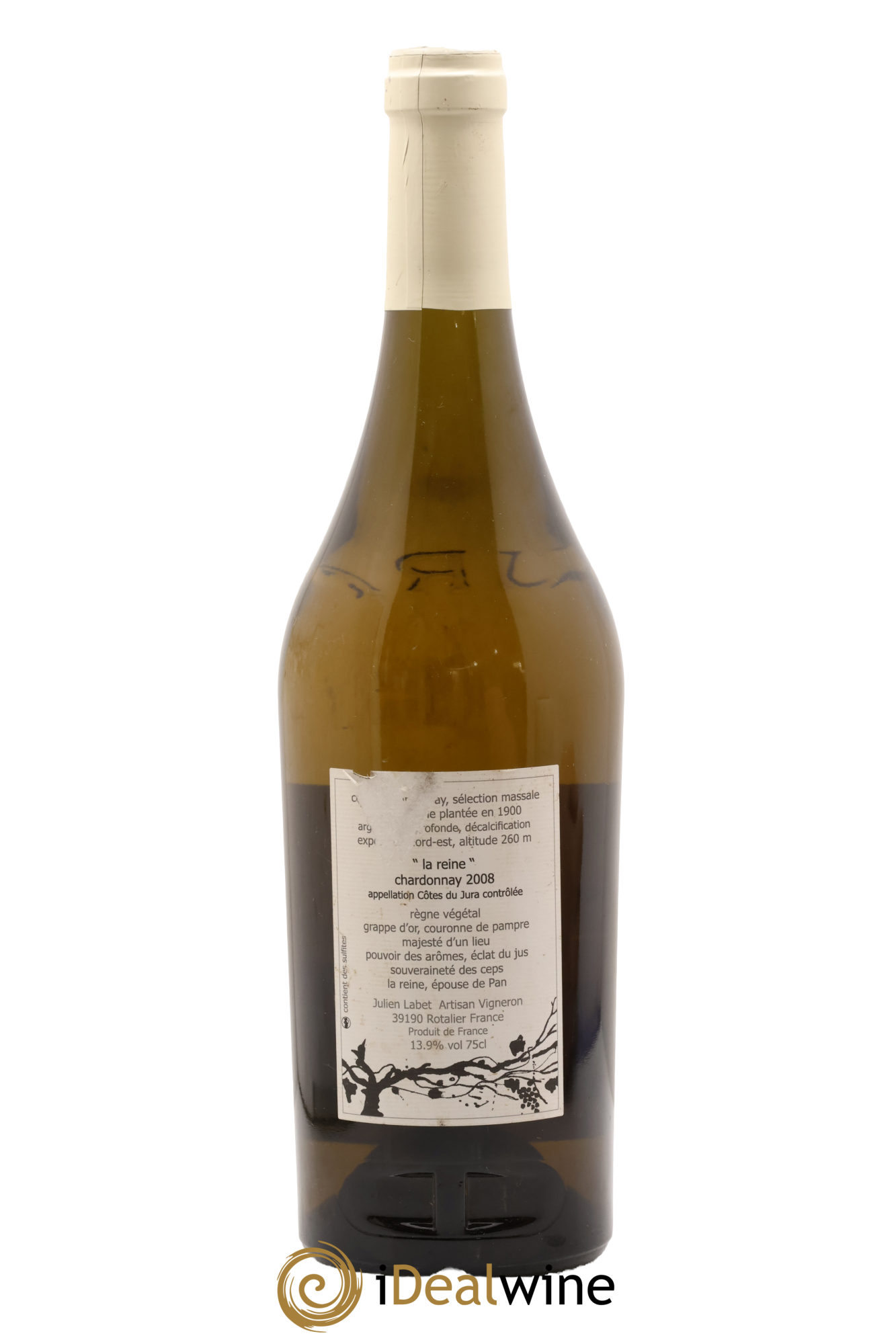 Côtes du Jura Chardonnay La Reine Romain - Julien - Charline Labet 2008 - Lot de 1 bouteille - 1