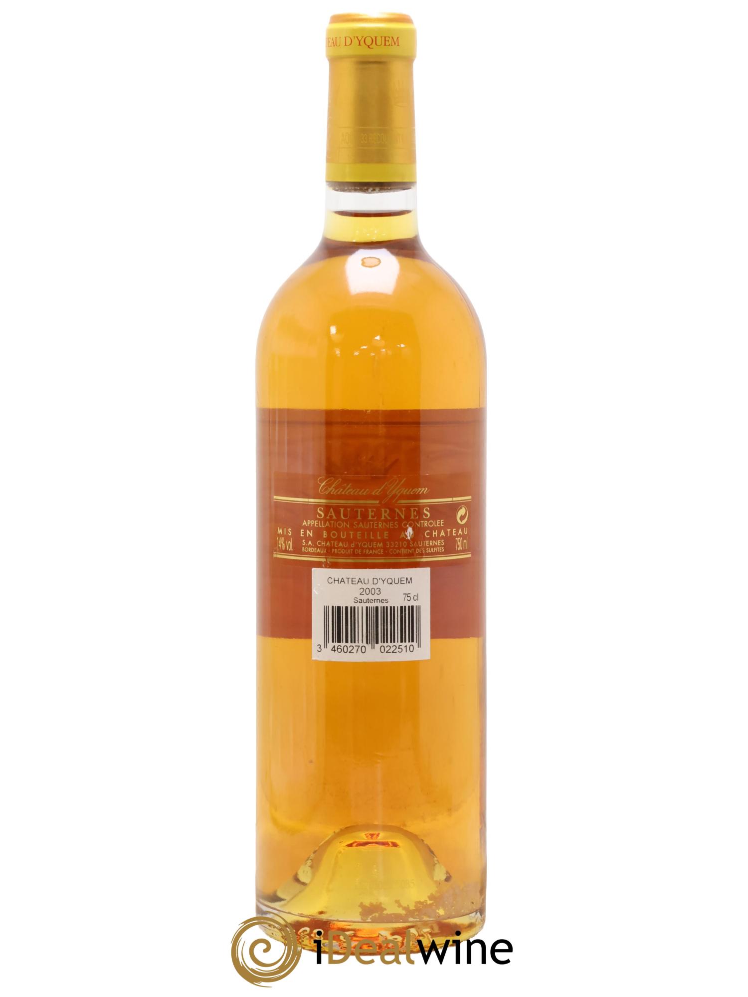 Château d' Yquem 1er Cru Classé Supérieur 2003 - Lot of 1 bottle - 1