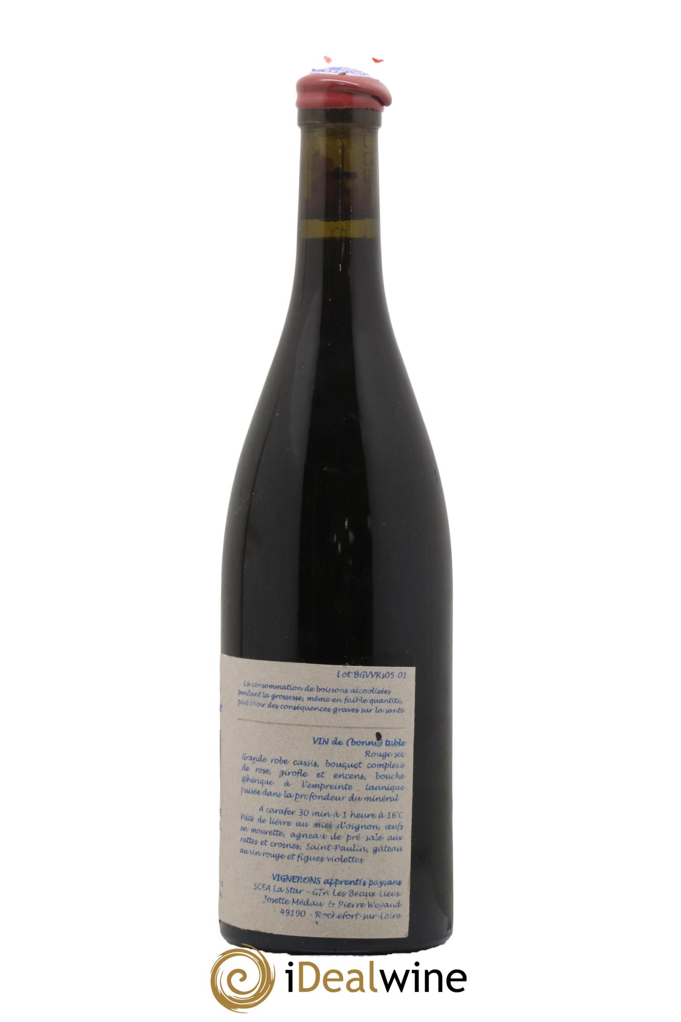 Vin de France Le Sang de Lumiere des Vieilles Vignes des Gasneries Josette Medau et Pierre Weyand 2005 - Lot de 1 bouteille - 1