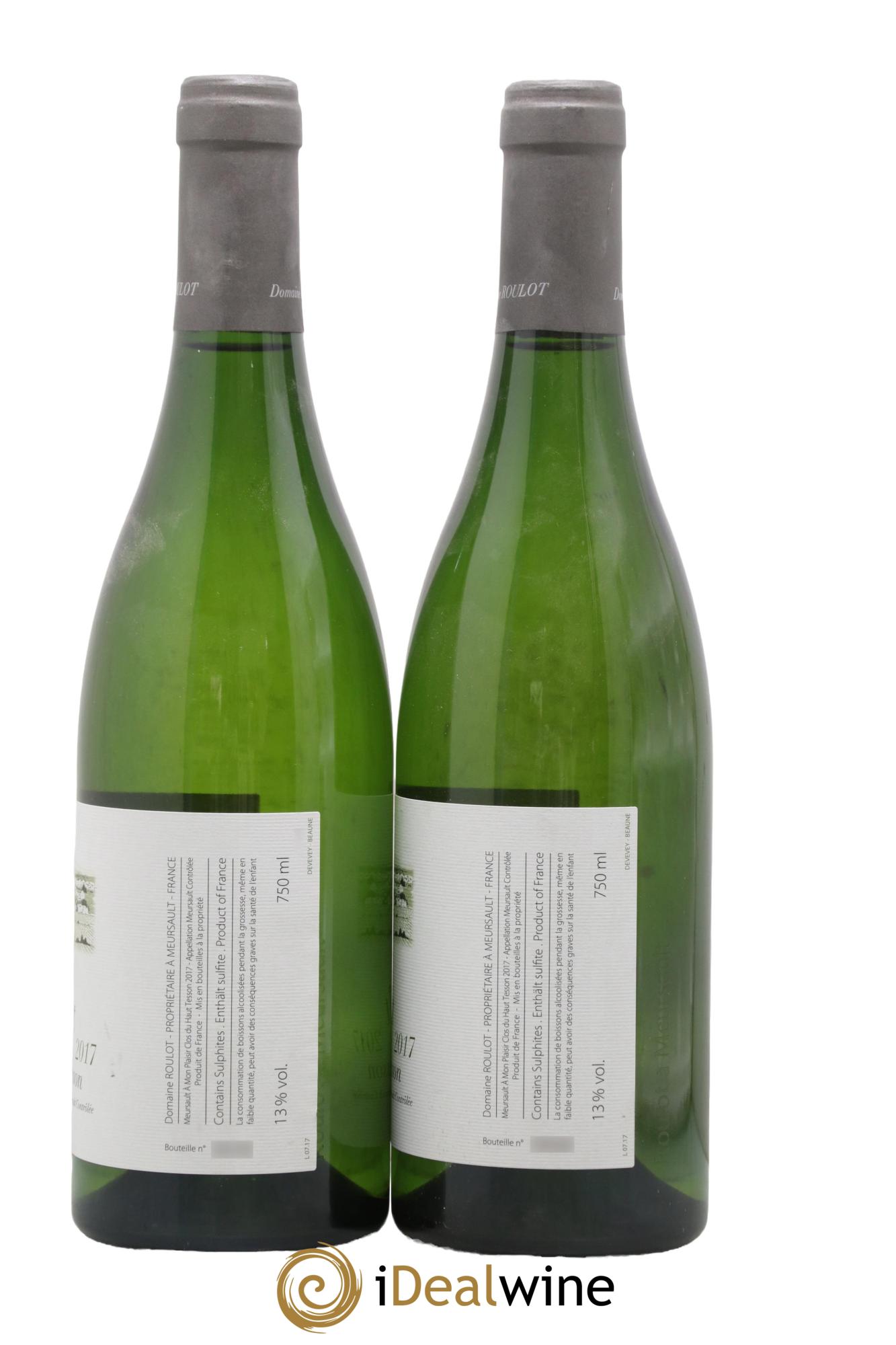 Meursault A mon plaisir Clos du Haut Tesson Roulot (Domaine) 2017 - Lotto di 2 bottiglie - 1