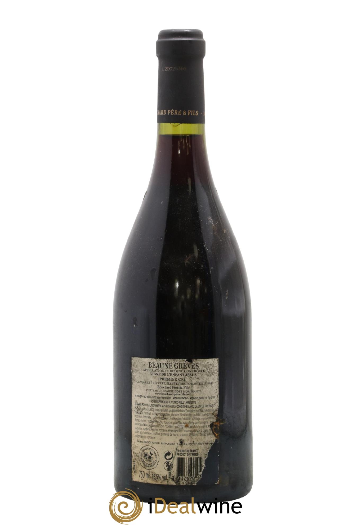 Beaune 1er Cru Grèves - Vigne de l'Enfant Jésus Bouchard Père & Fils 2018 - Lot de 1 bouteille - 1