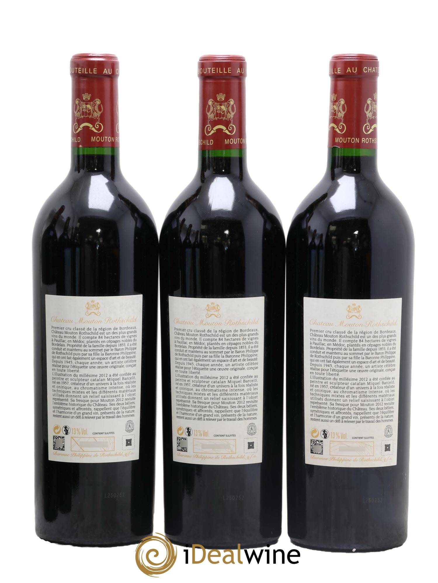 Château Mouton Rothschild 1er Grand Cru Classé 2012 - Posten von 6 Flaschen - 2
