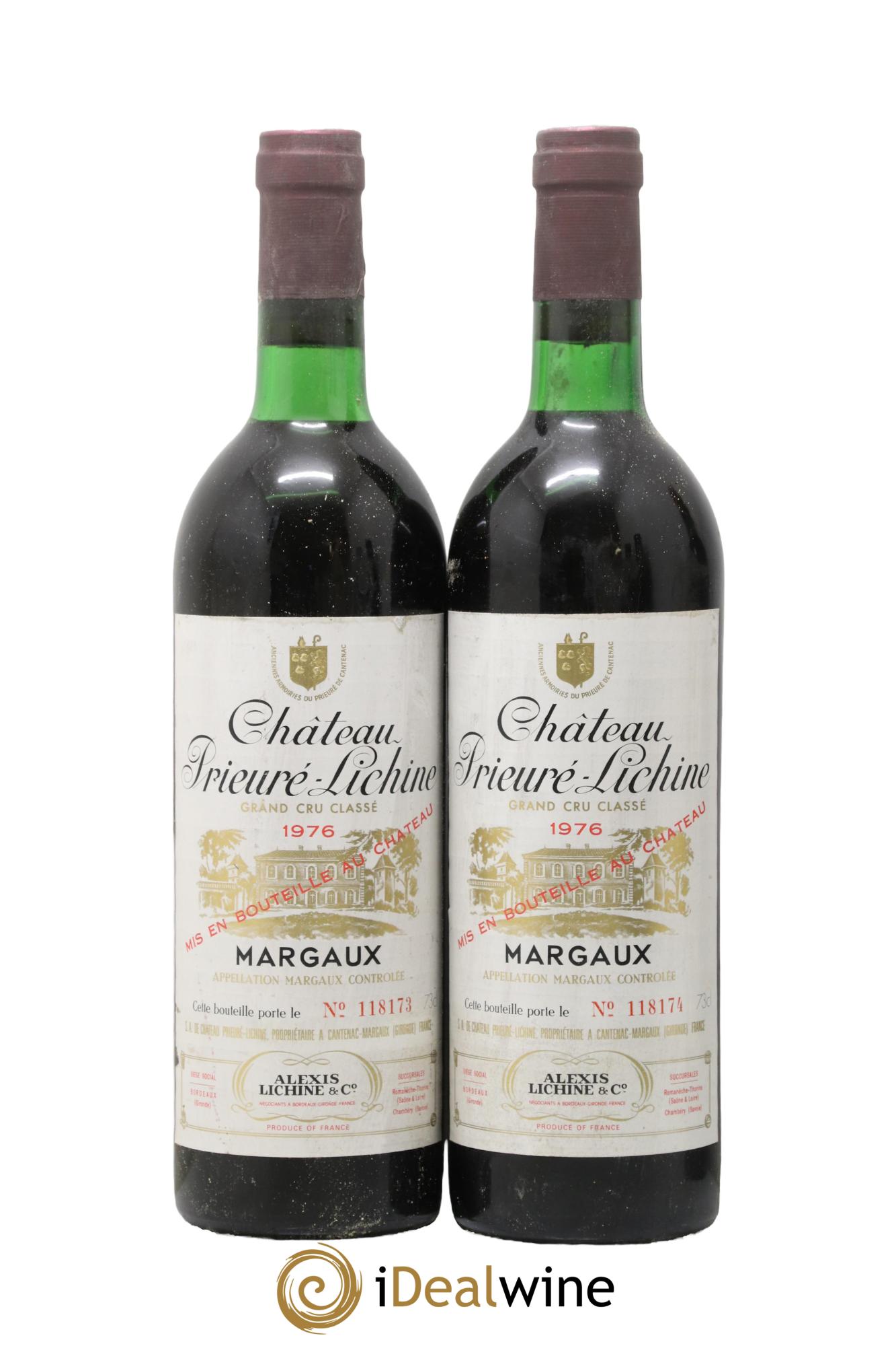 Château Prieuré Lichine 4ème Grand Cru Classé 1976 - Lot of 2 bottles - 0