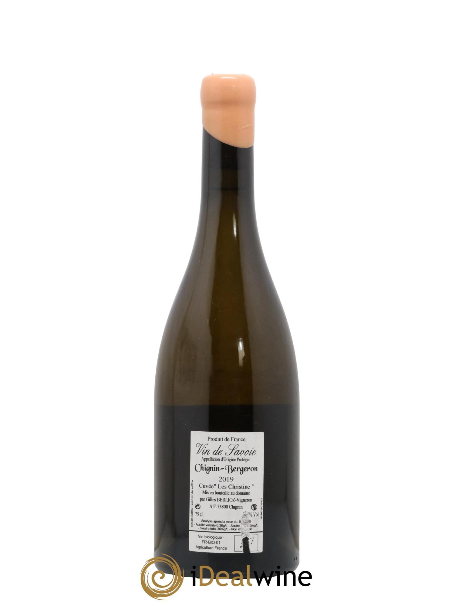 Vin de Savoie Chignin-Bergeron Les Christine Gilles Berlioz 2019 - Lotto di 1 bottiglia - 1