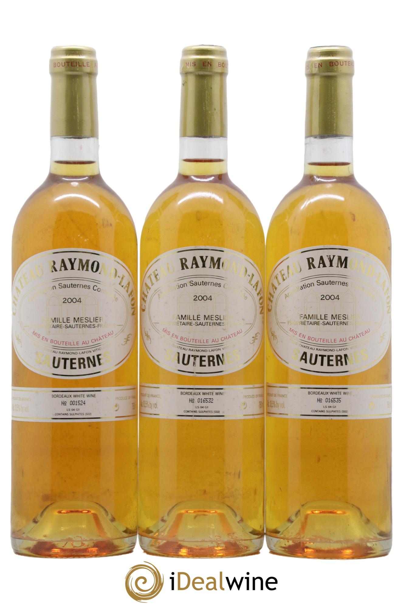 Château Raymond Lafon 2004 - Lotto di 3 bottiglie - 0