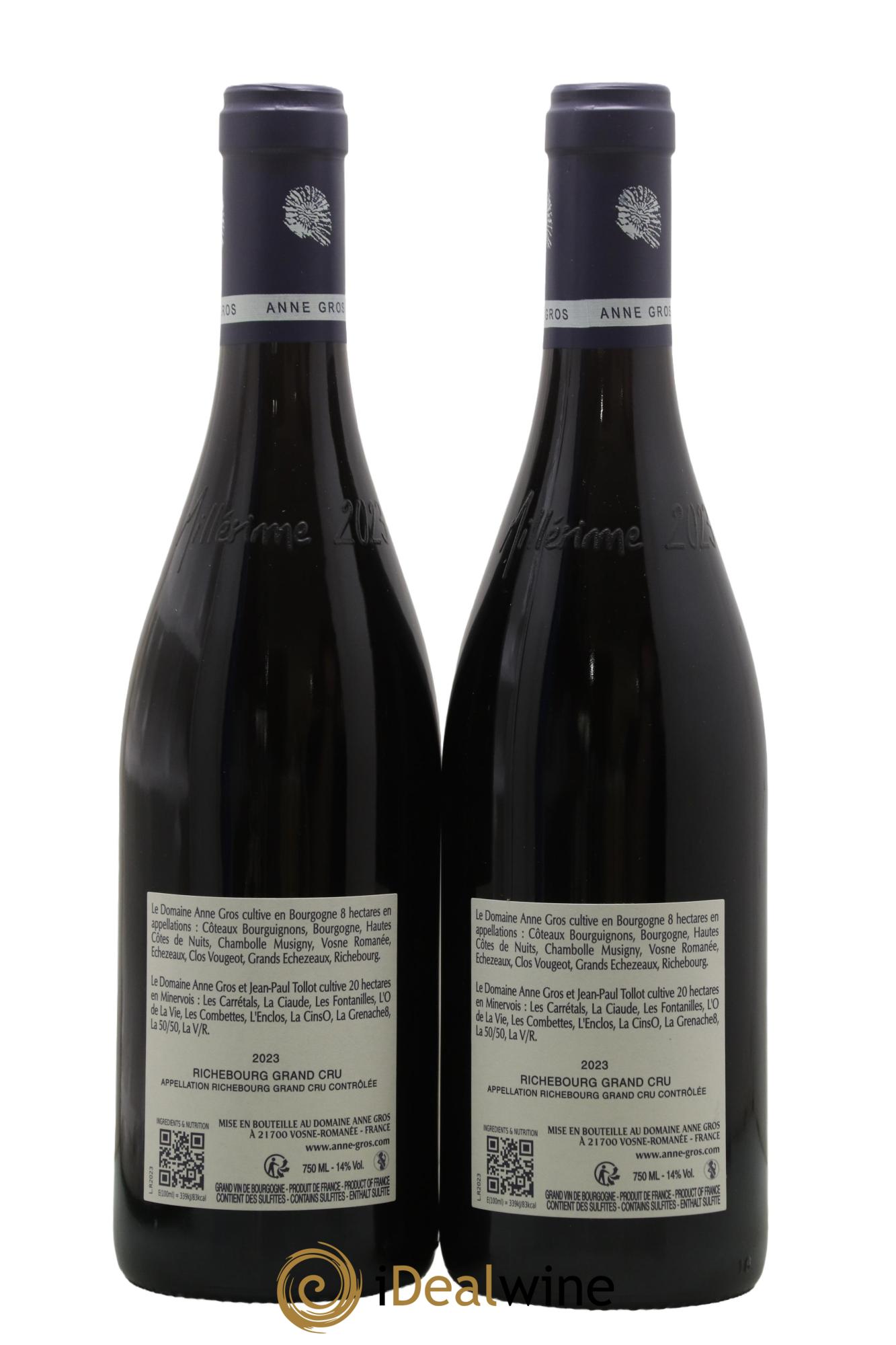 Richebourg Grand Cru Anne Gros 2023 - Lot of 2 bottles - 1