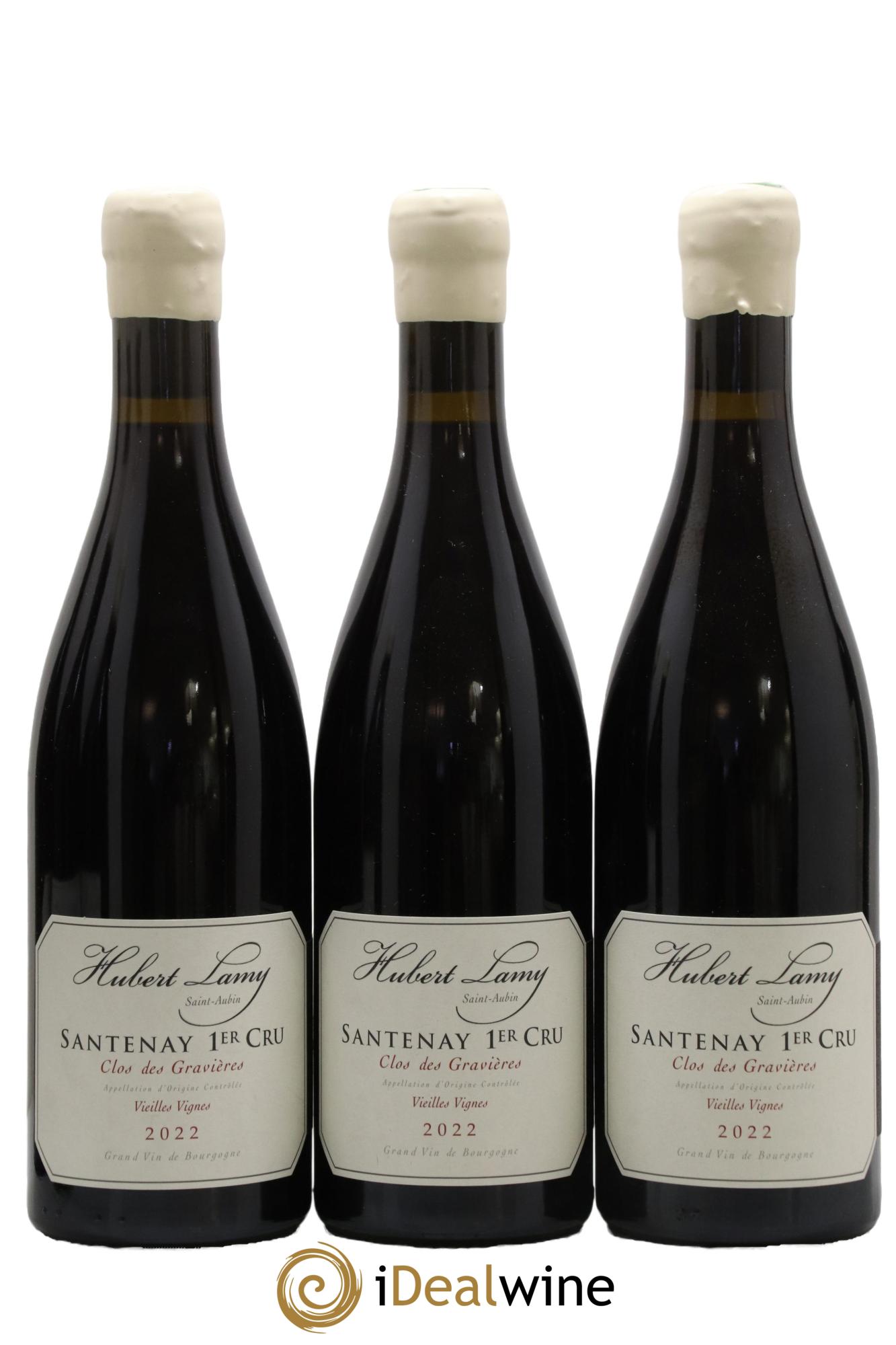 Santenay 1er Cru Clos des Gravières Vieilles Vignes Hubert Lamy 2022 - Lot de 3 bouteilles - 0