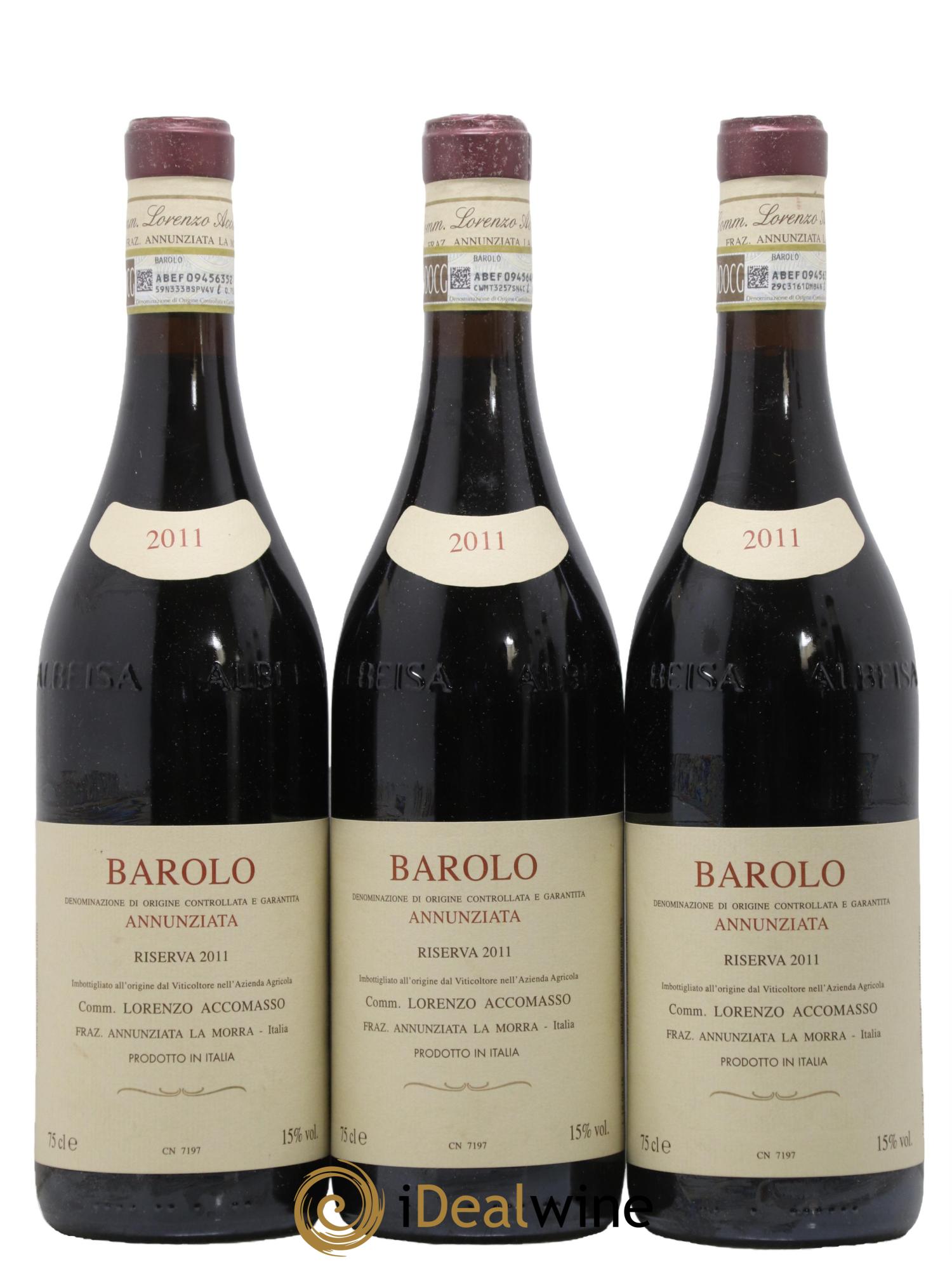 Barolo DOCG Annunziata Riserva Lorenzo Accomasso 2011 - Posten von 3 Flaschen - 0
