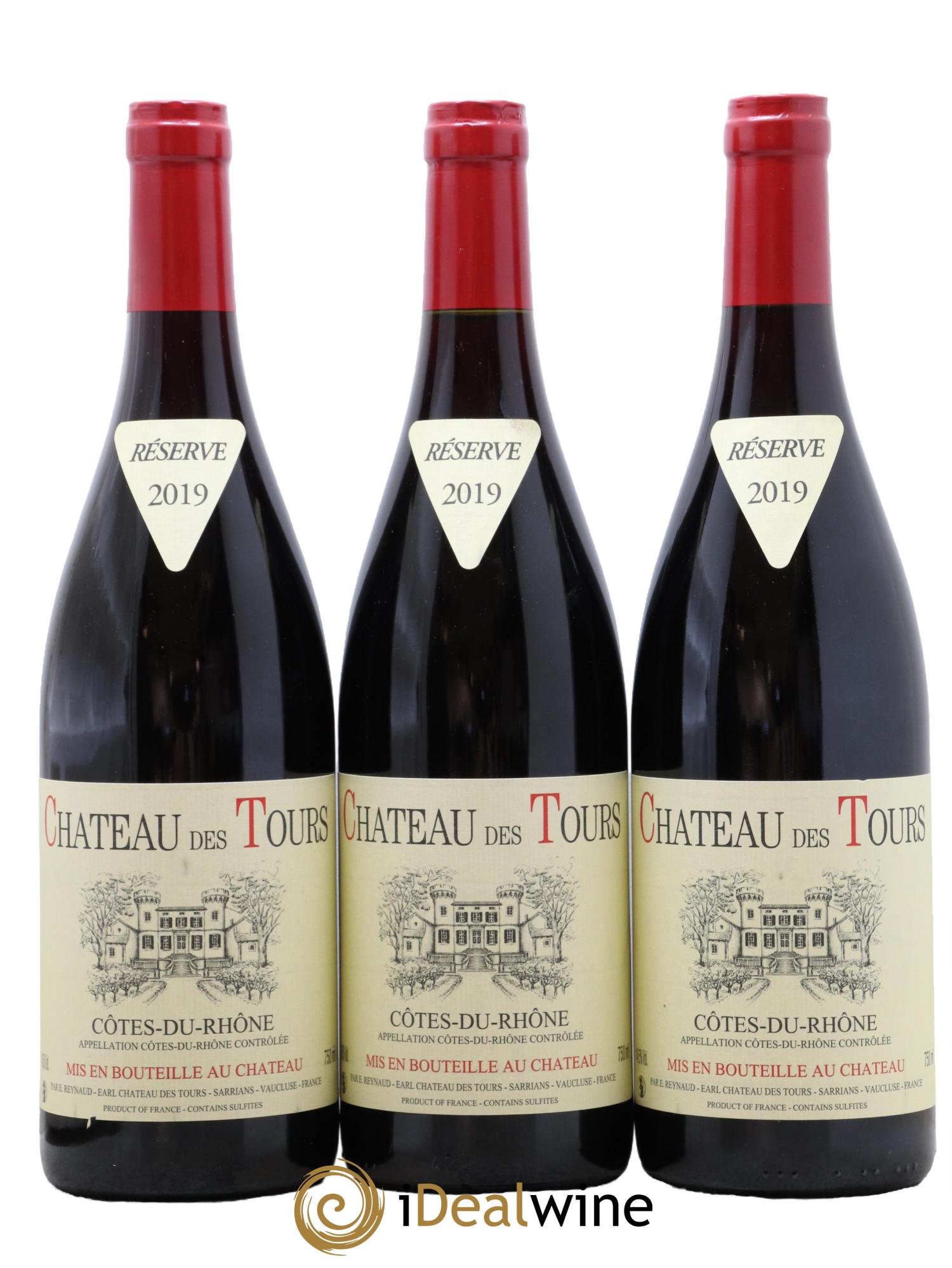 Côtes-du-Rhône Château des Tours Emmanuel Reynaud 2019 - Lot de 3 bouteilles - 0