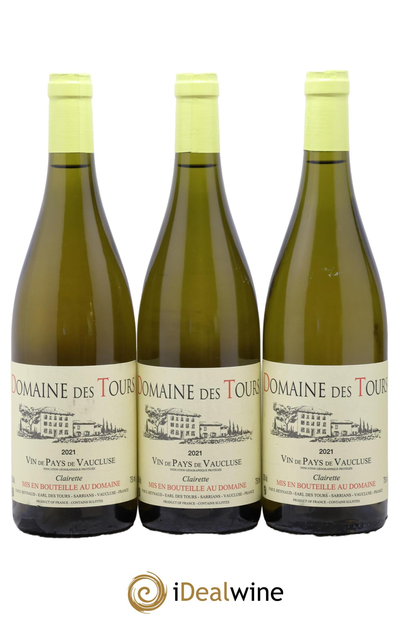 Vaucluse (Vin de Pays de Vaucluse) Domaine des Tours Clairette Emmanuel Reynaud 2021 - Lot of 3 bottles - 0