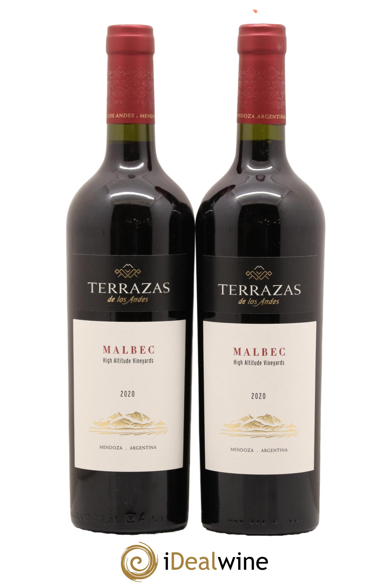 Mendoza Grand Malbec High Altitude Vineyards Terrazas de los Andes 2020 - Lot de 2 bouteilles - 0