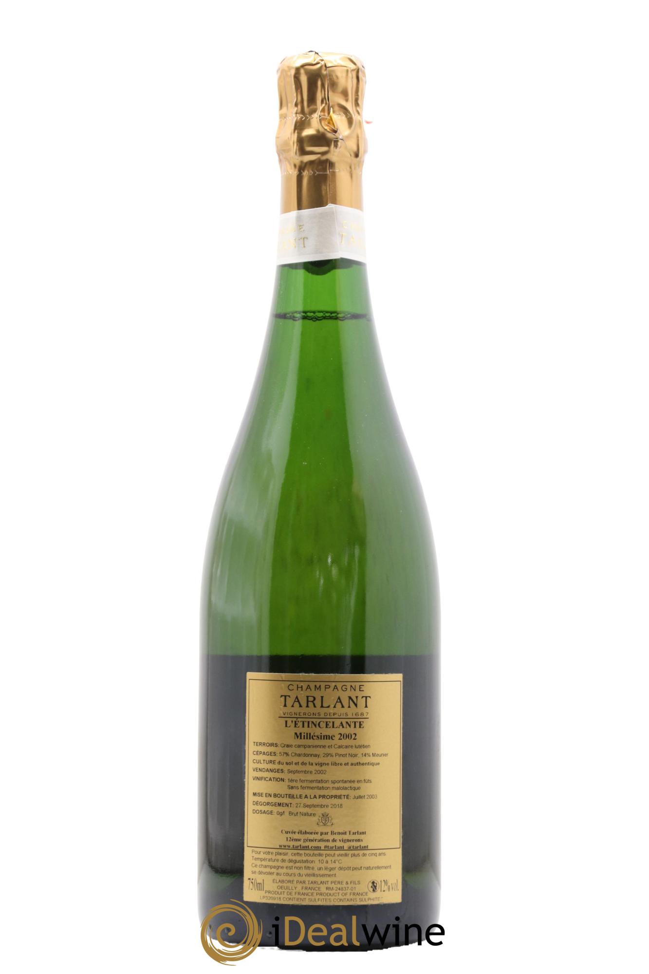Champagne L'Etincelante Prestige Tarlant 2002 - Lotto di 1 bottiglia - 1