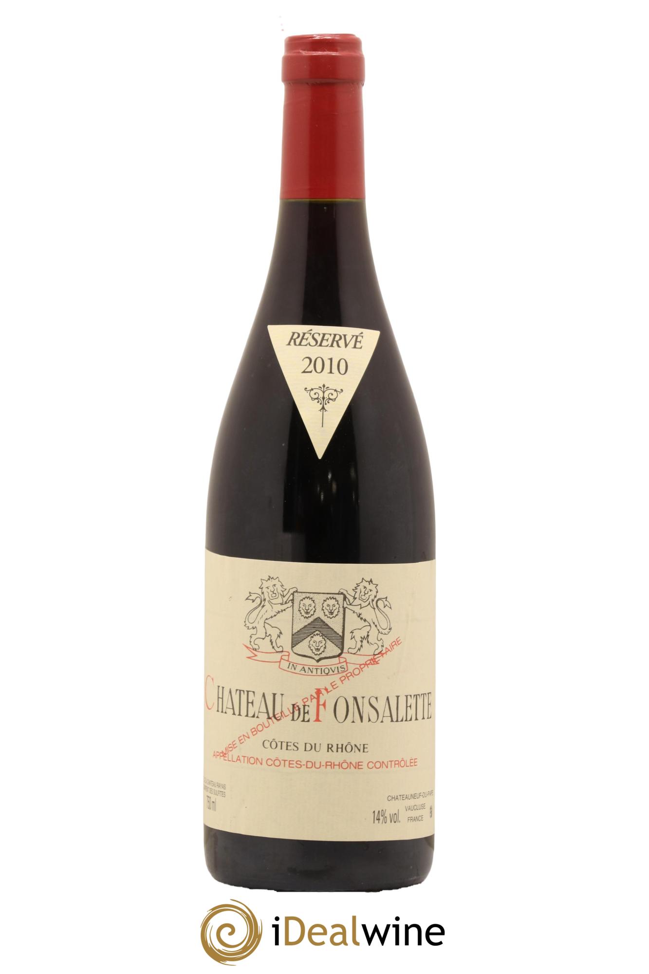 Côtes-du-Rhône Château de Fonsalette Emmanuel Reynaud 2010 - Lot de 1 bouteille - 0