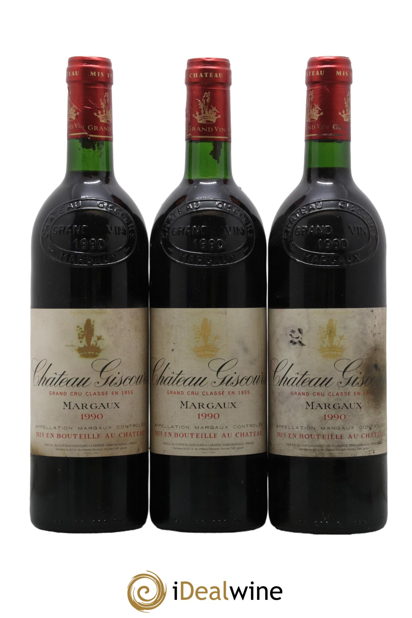 Château Giscours 3ème Grand Cru Classé 1990 - Lot de 3 bouteilles - 0