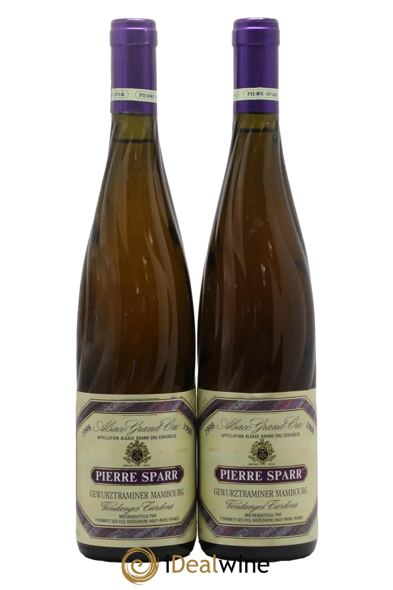 Alsace Grand Cru Mambourg Gewurztraminer Vendanges Tardives Pierre Sparr 1998 - Lot of 2 bottles - 0
