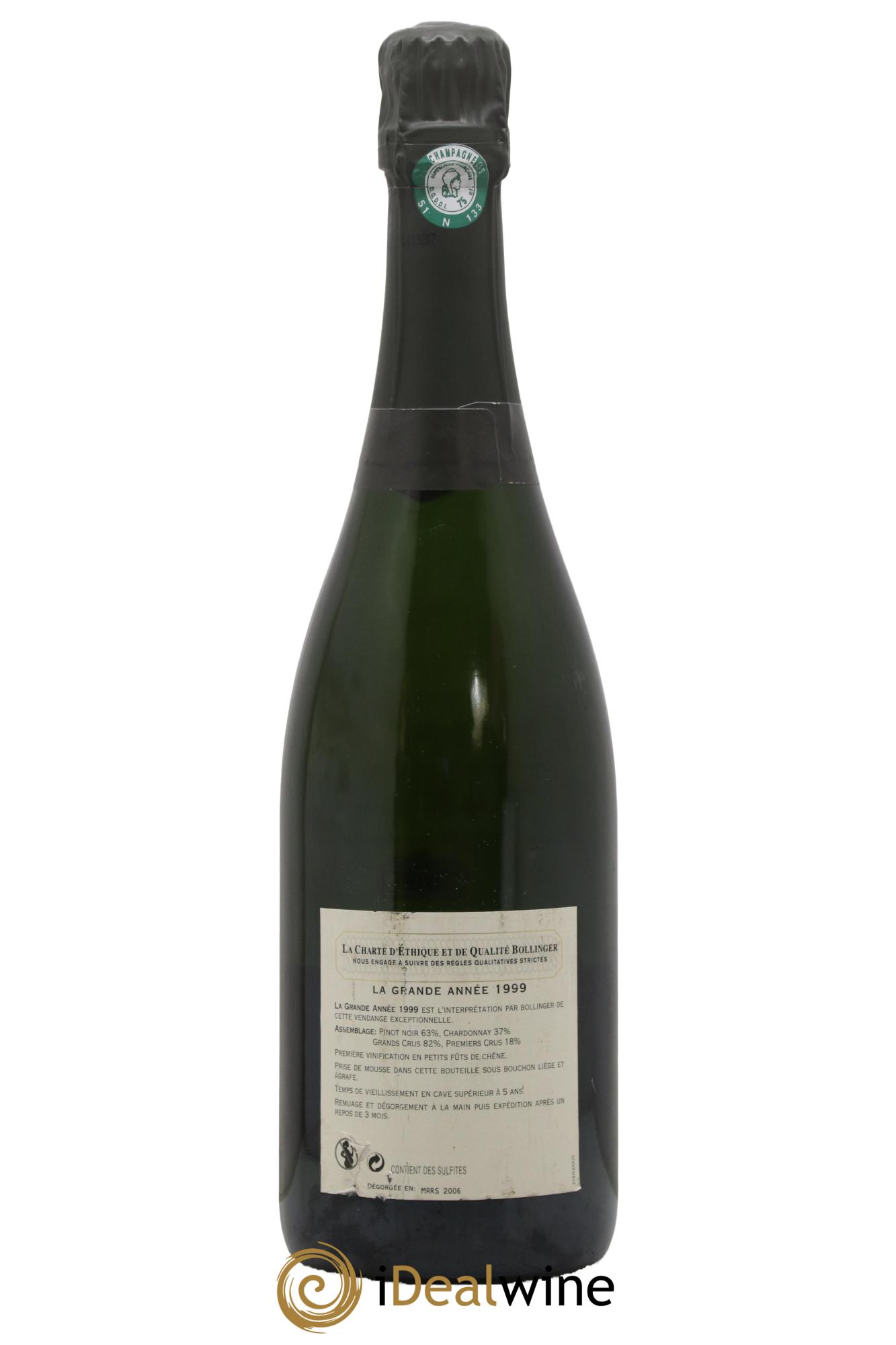 Grande Année Brut Bollinger 1999 - Lotto di 1 bottiglia - 1
